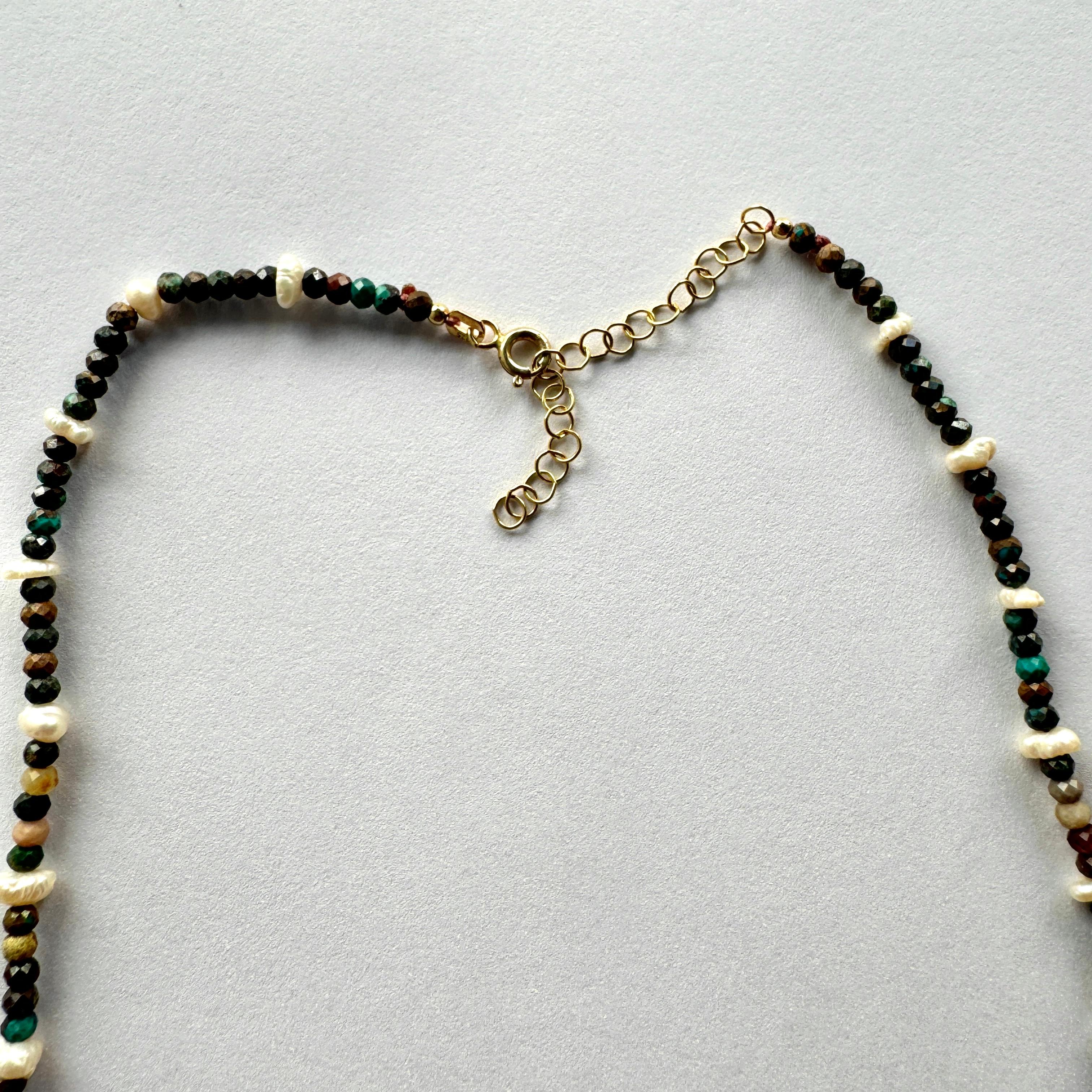 Apatite and Pearl Necklace