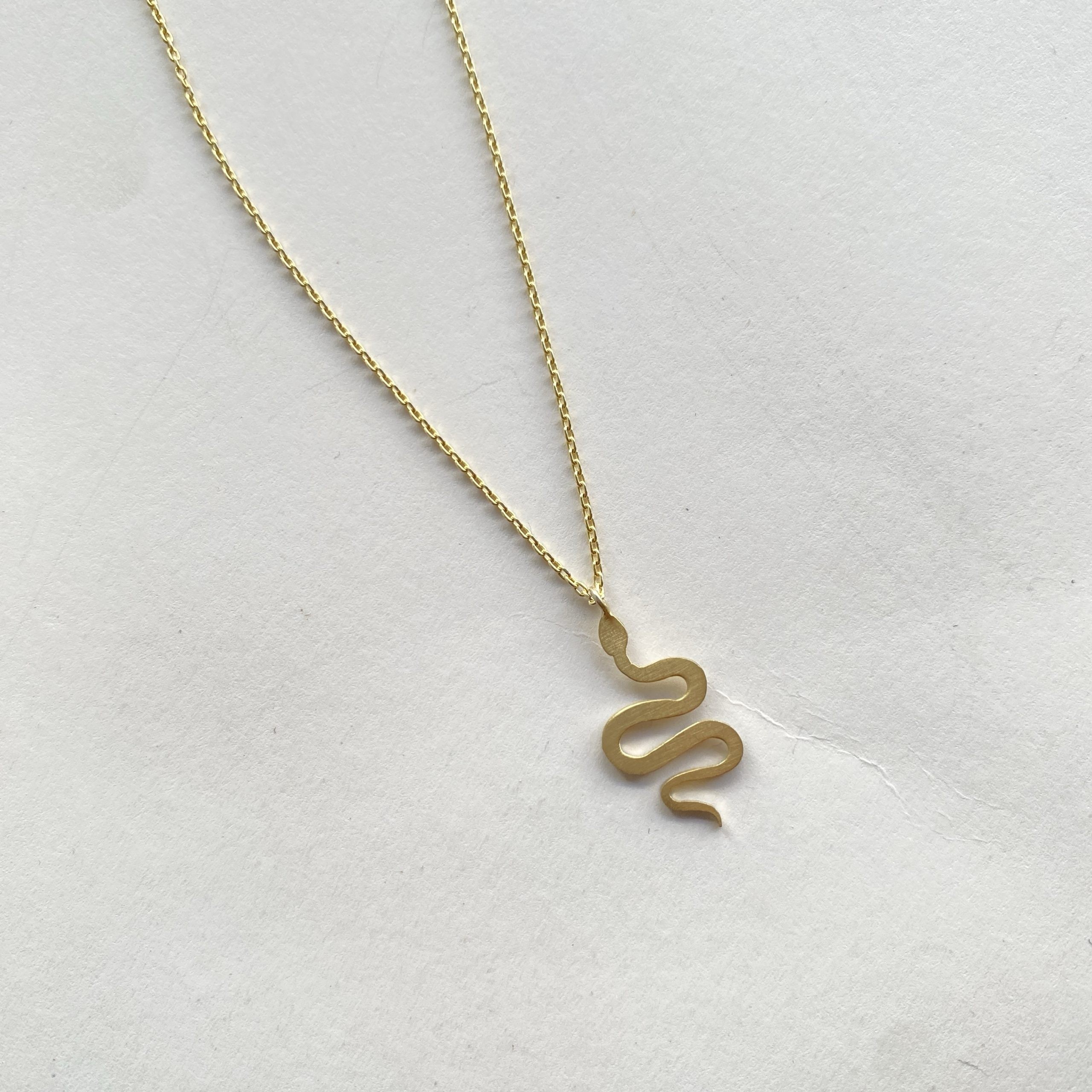  Flat Snake Necklace Gold