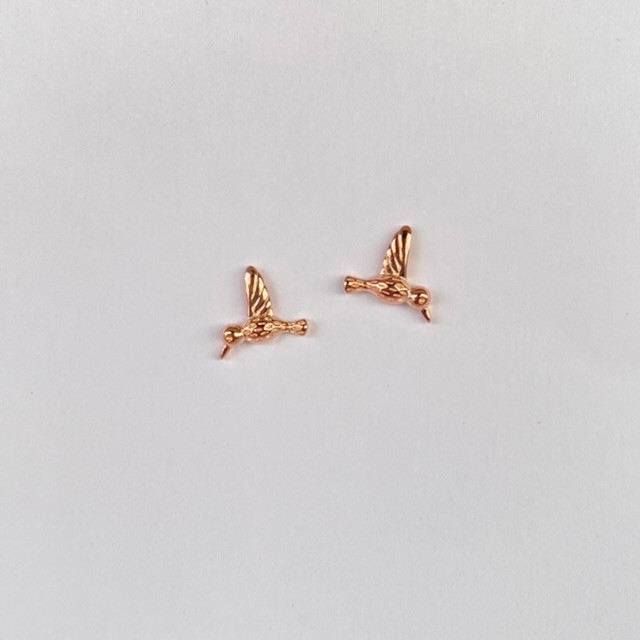 Sinek Kuşu Stud Küpe İthal Rose Gold