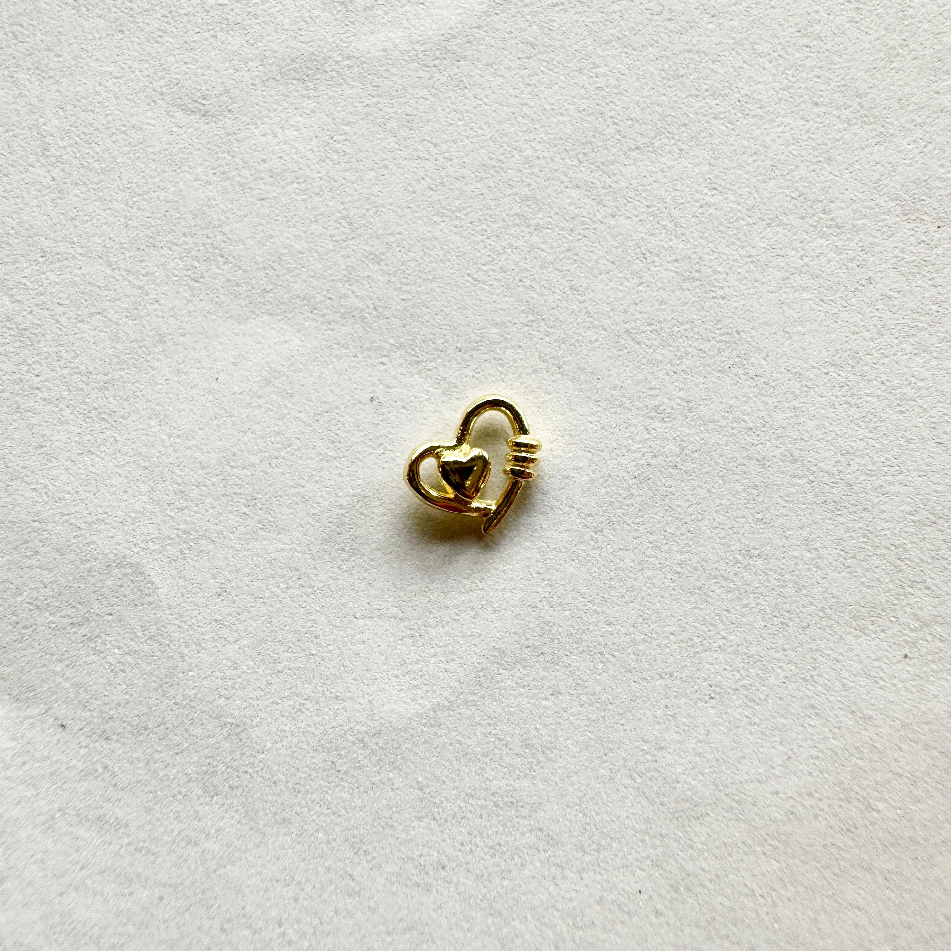 Mini Vintage Heart Stud Earring Gold-Tek