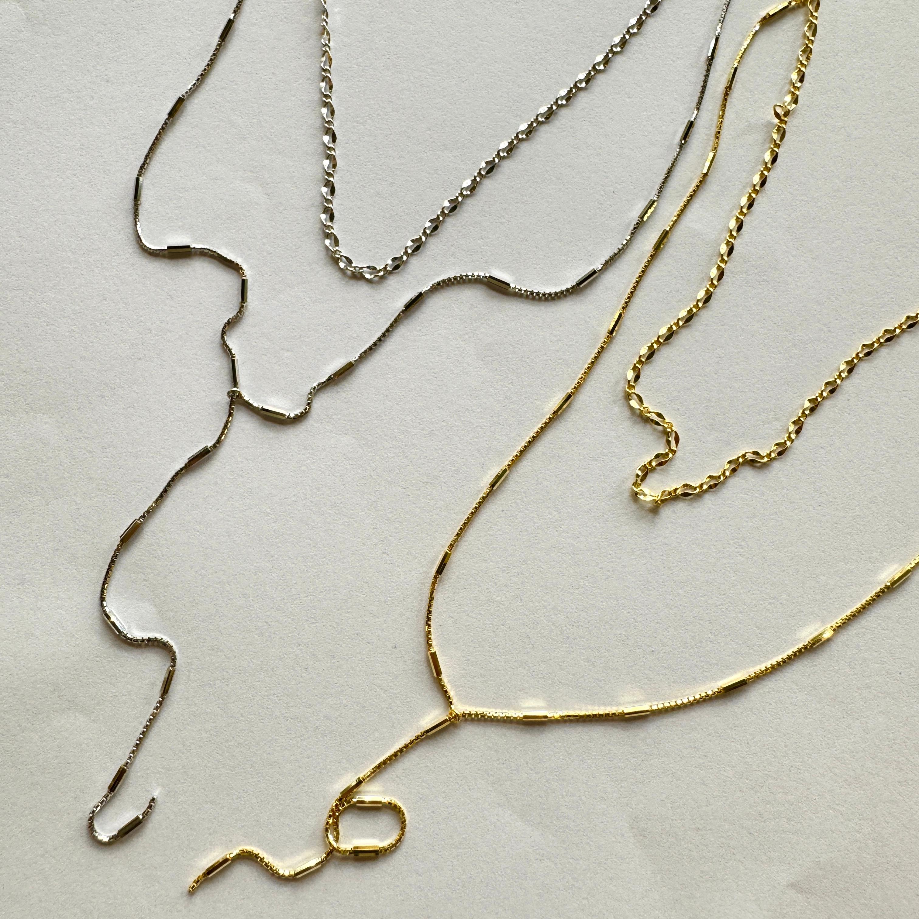 Double Italian Y chain necklace