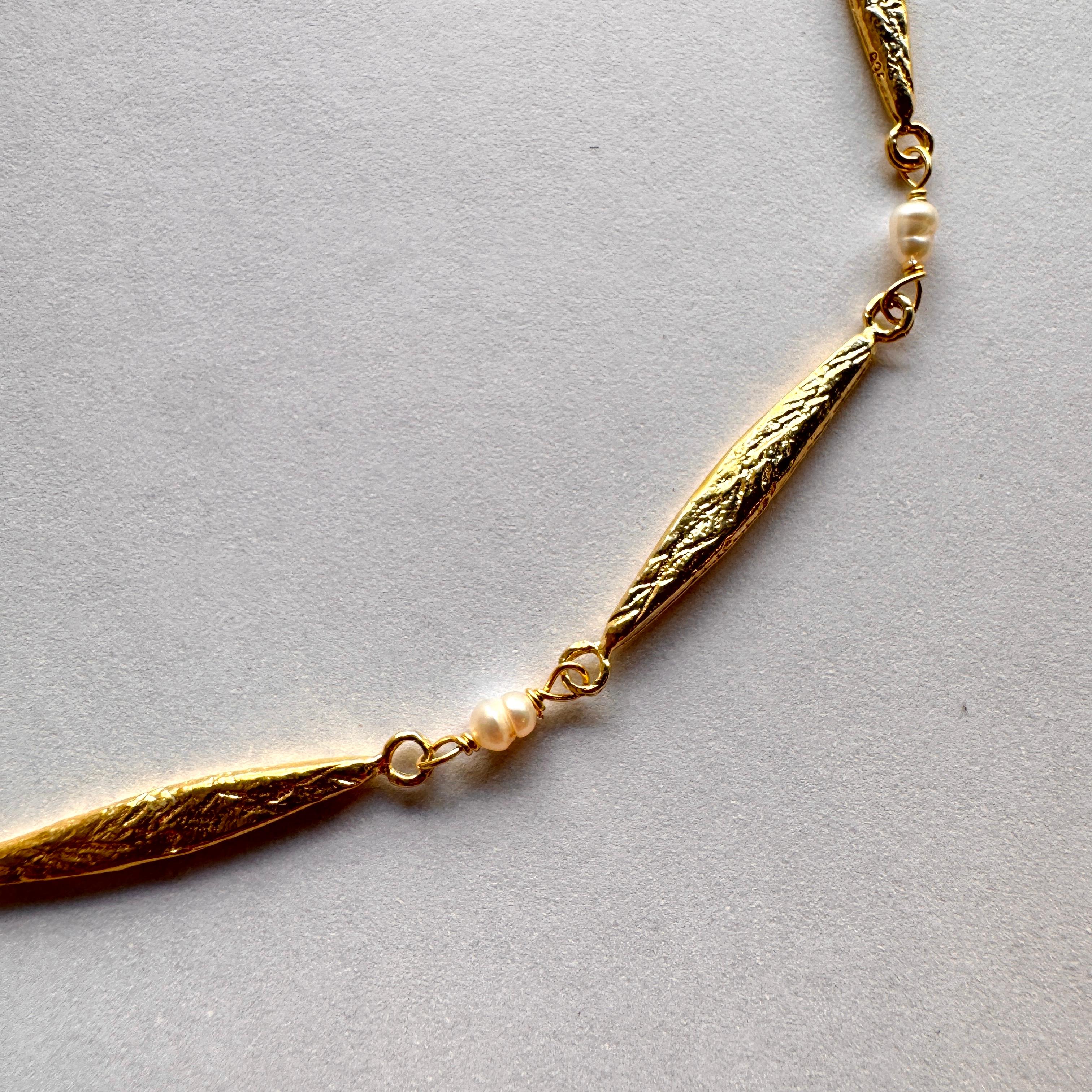 Aura Orzo İnci Kolye Gold