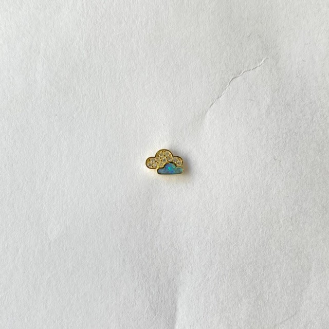 Minimal Taşlı Opal Bulut Gold-Tek