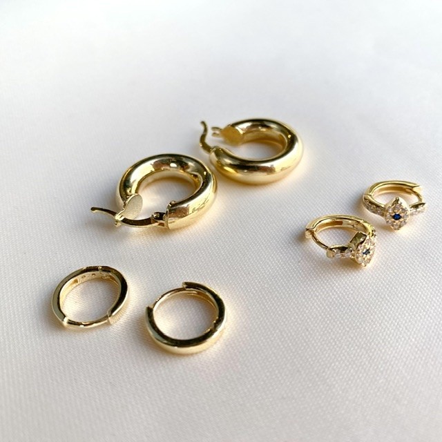 Thick Hoop Earrings Gold 1.8 cm