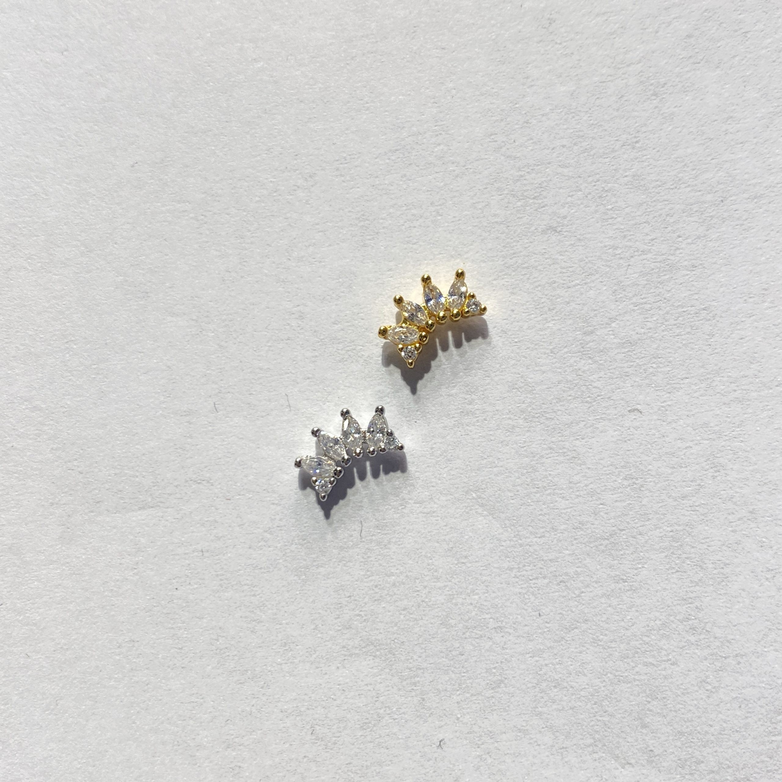 Mini Yatay Markiz Stud Küpe-Tek