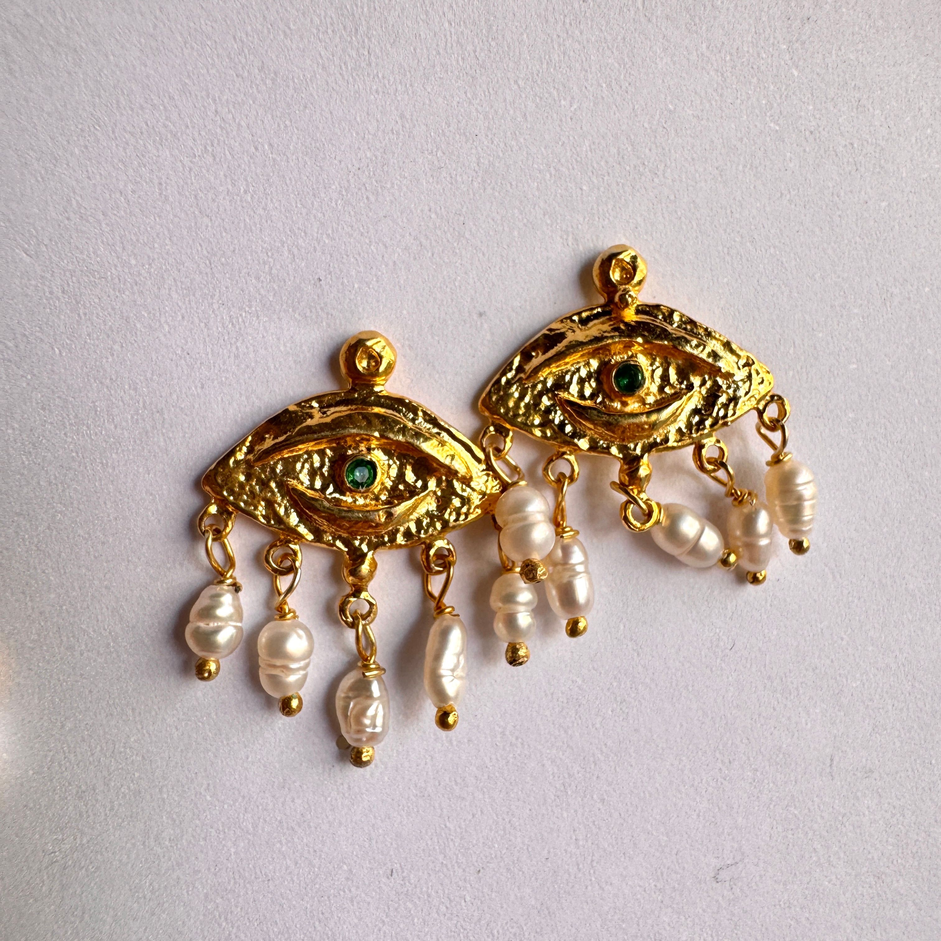 Aura Eye İnci Stud Küpe