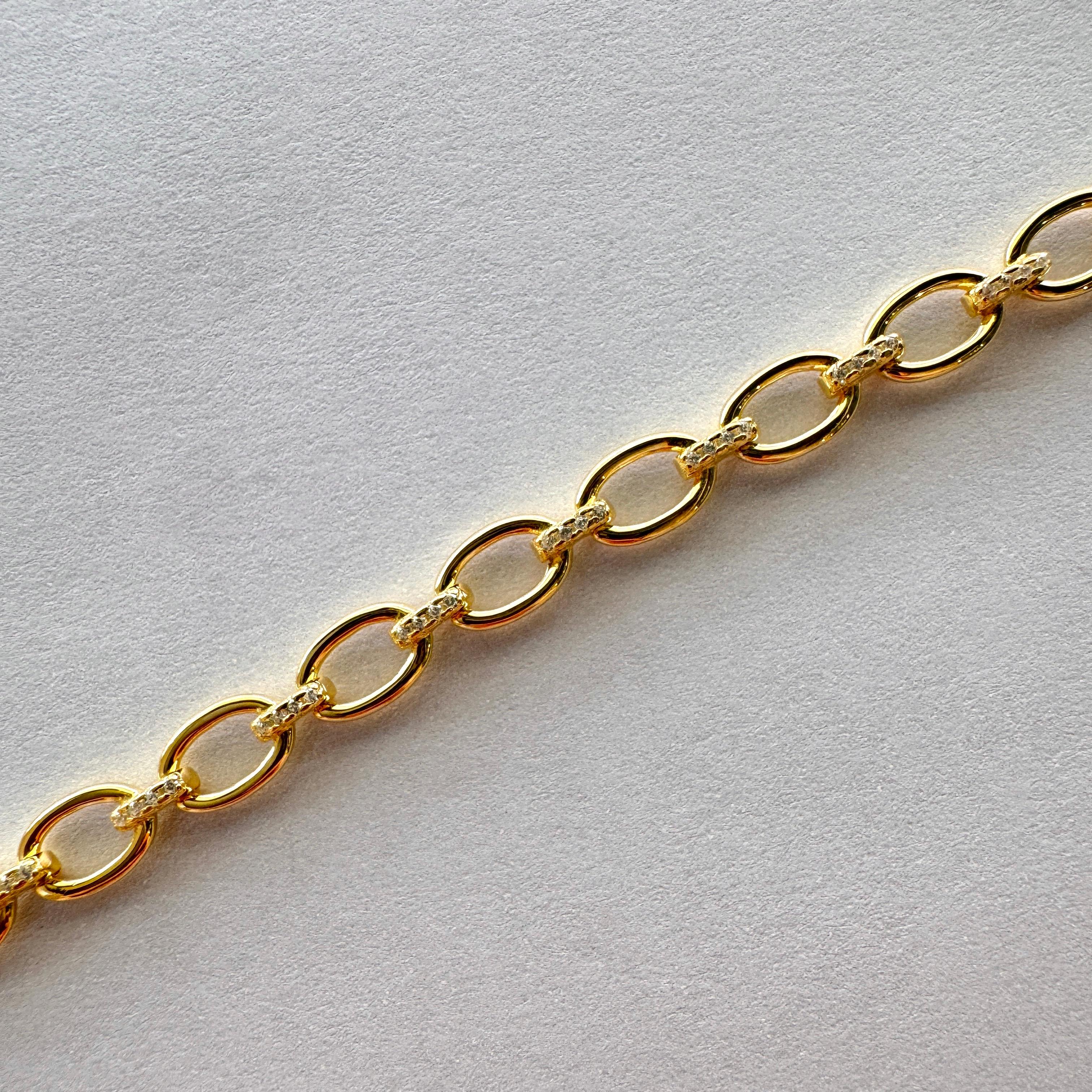 İtalyan Arpa Tasarım Bileklik Gold