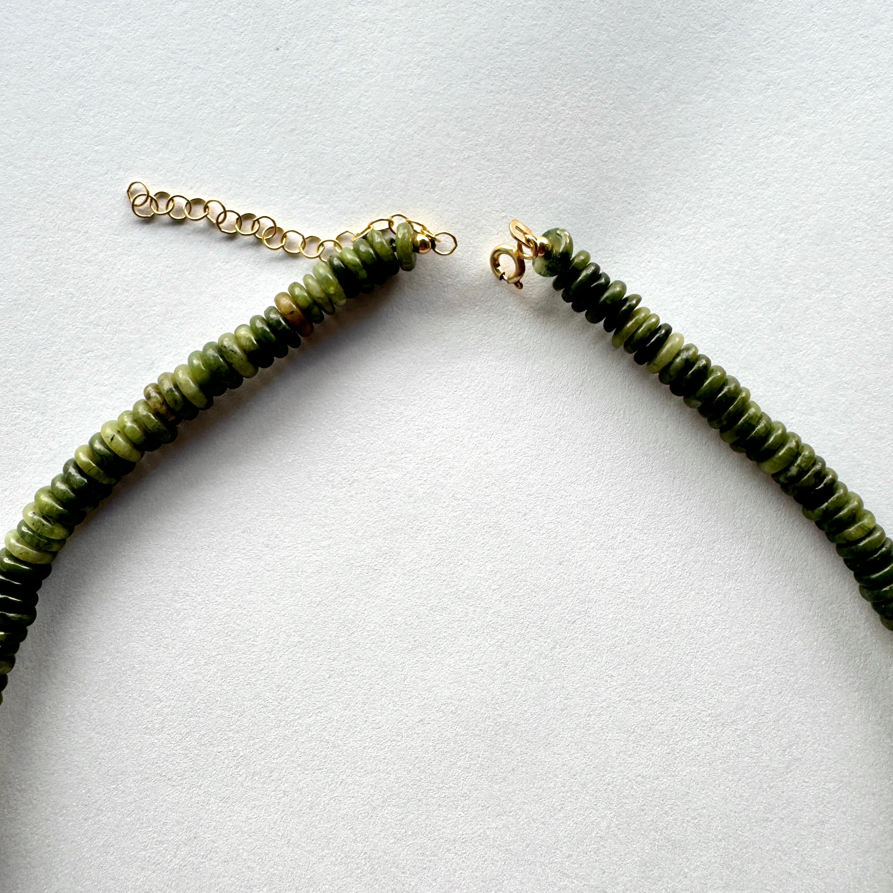 Chrysolite Disc Natural Stone Necklace