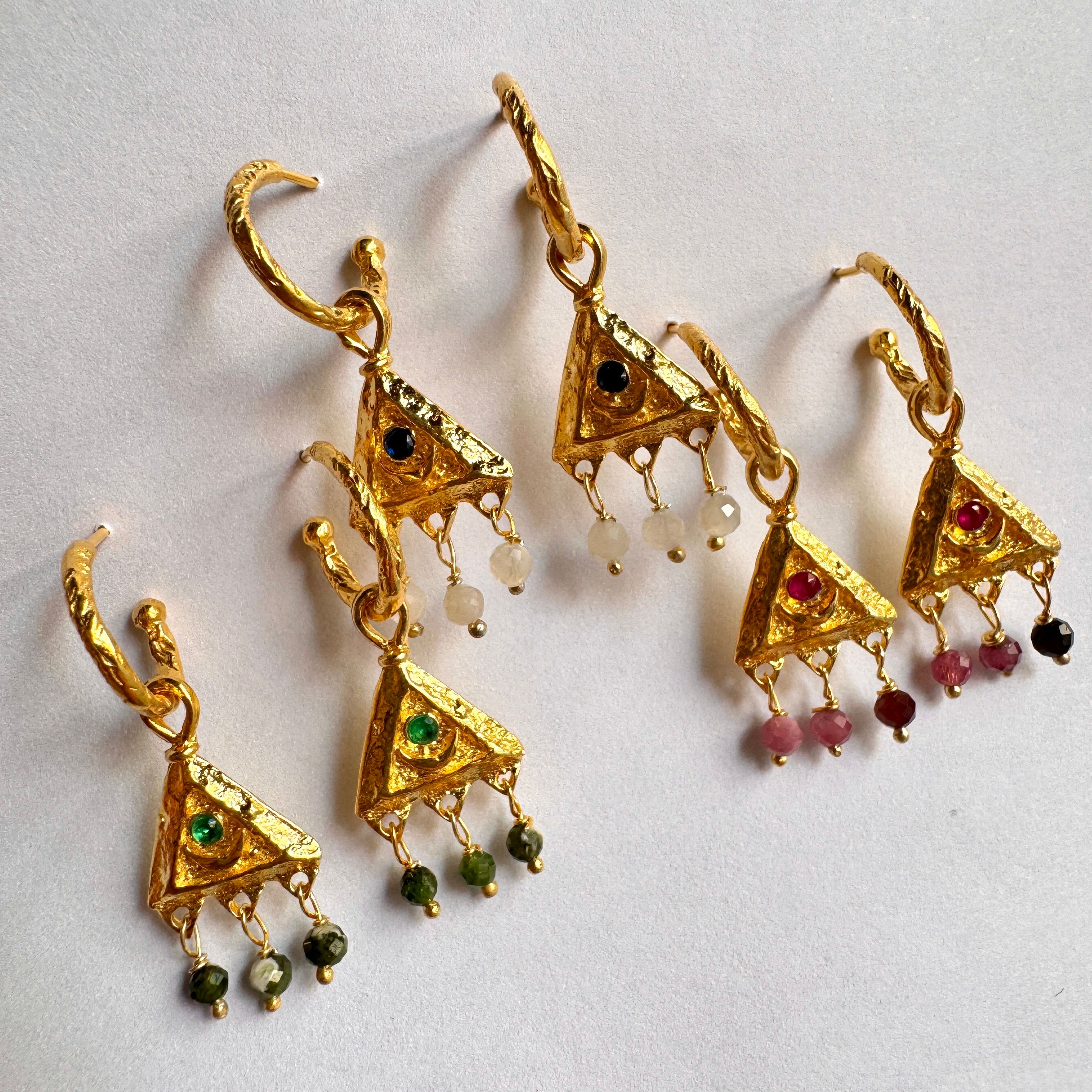 Aura Triangle Stud Halka Küpe