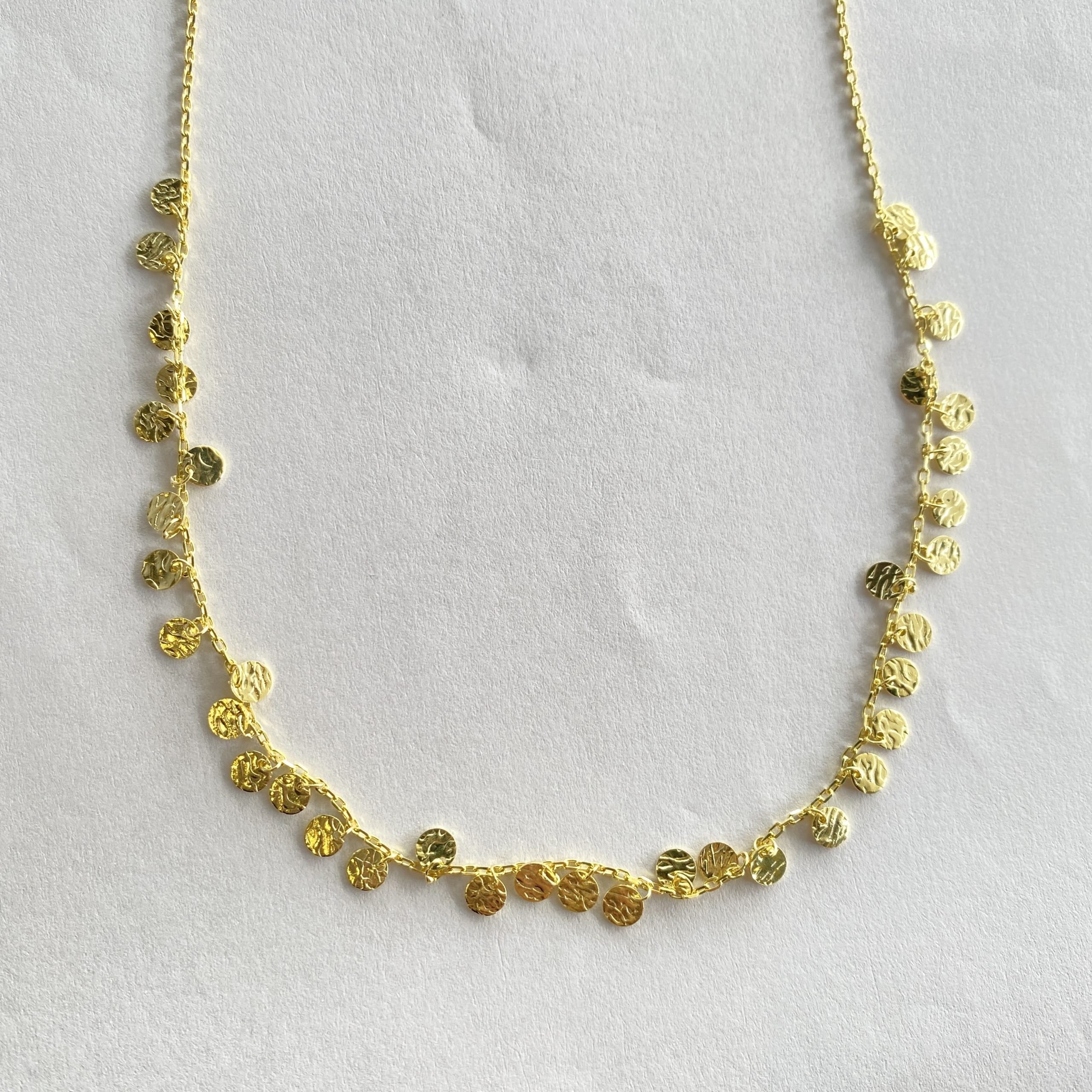  Accent Detailed Sequin Necklace Gold