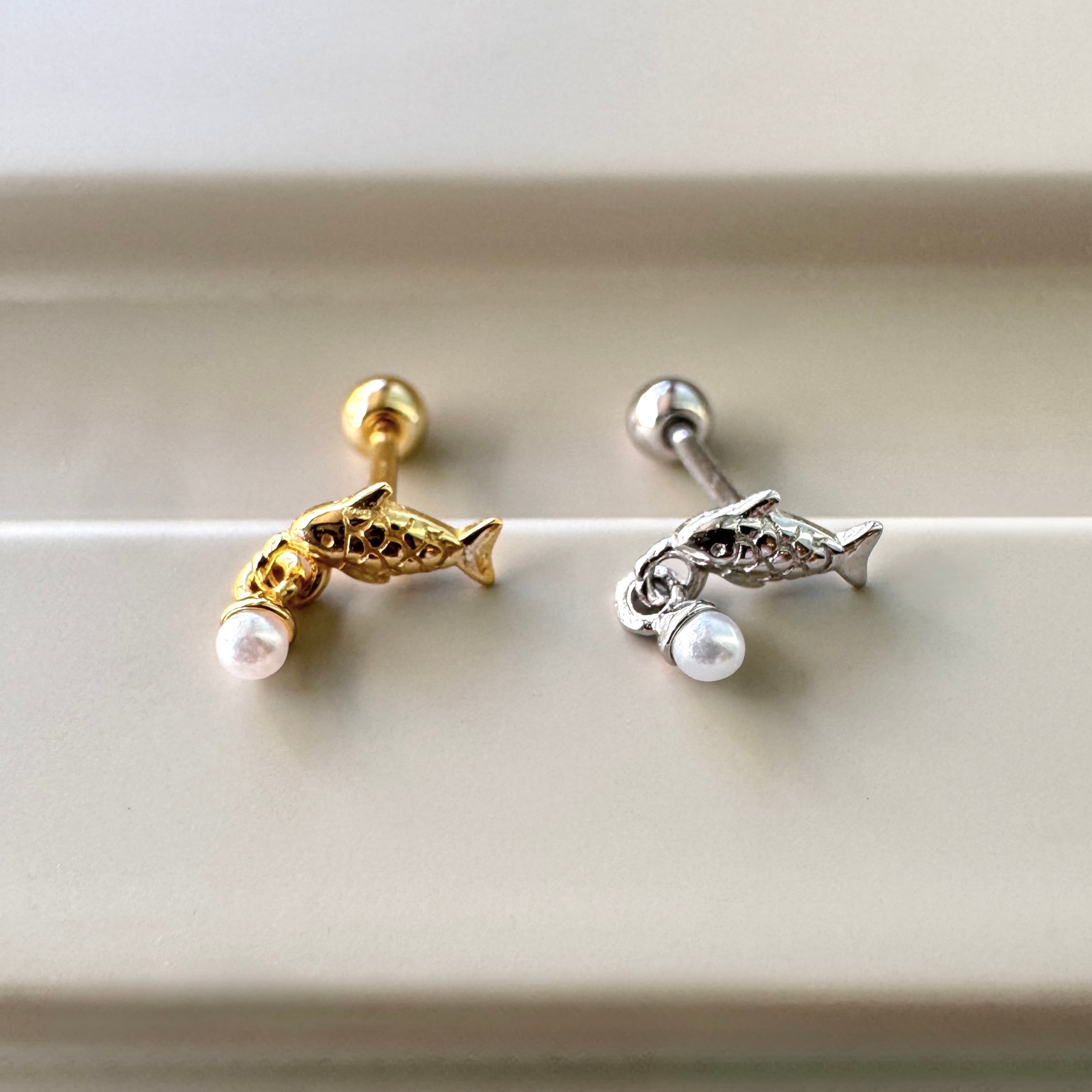 Mini Balık İnci Detay Piercing