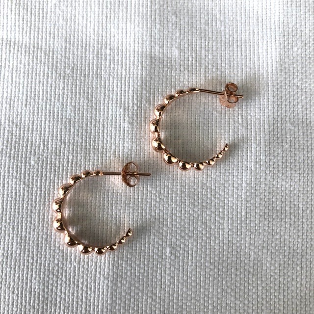 Yarım Halka Stud Küpe Rose Gold