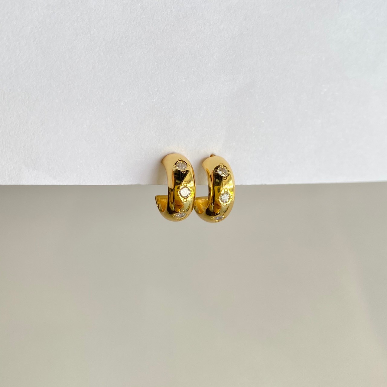  3 Stars Stud Earring Gold