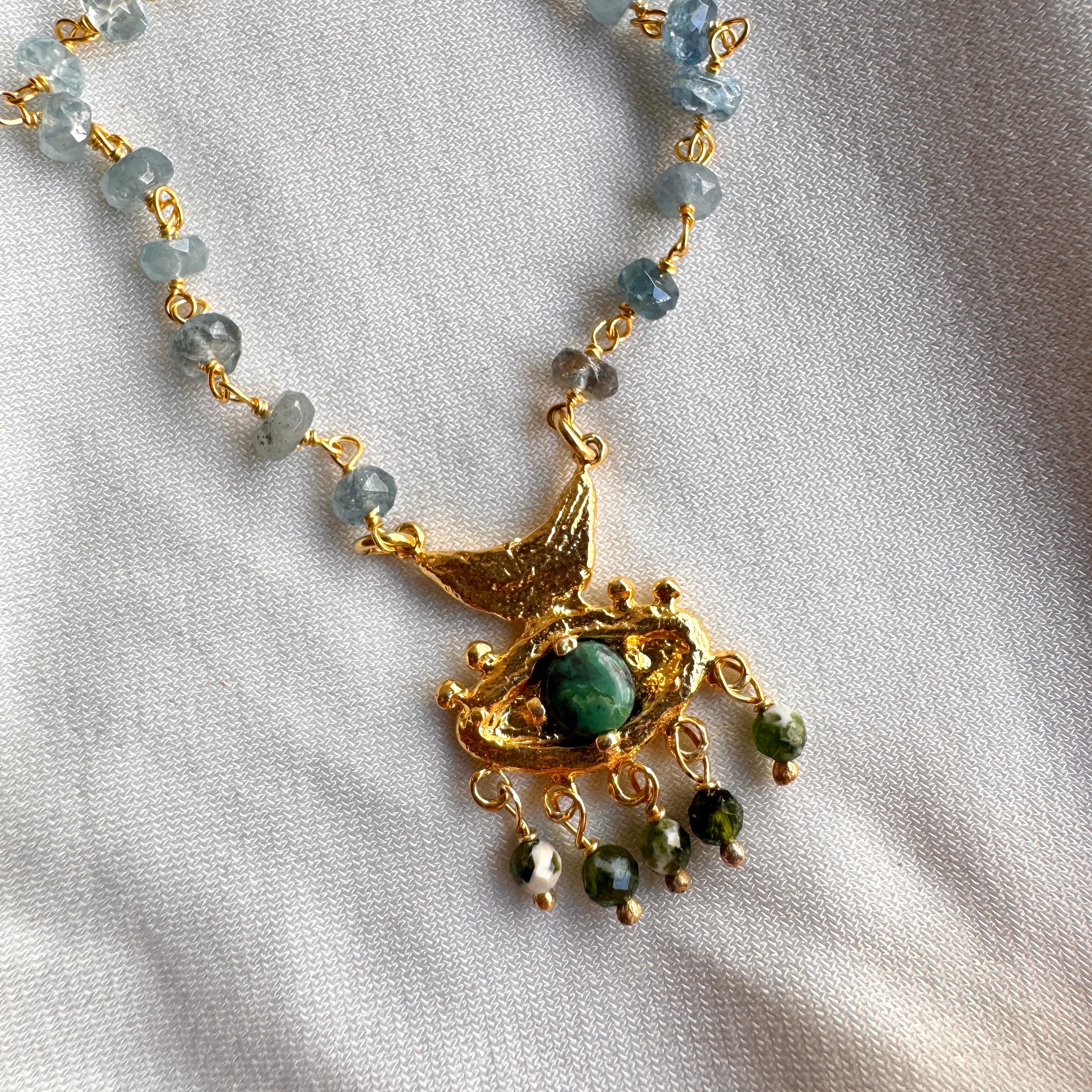 Aura Aquamarine & Eye Kolye