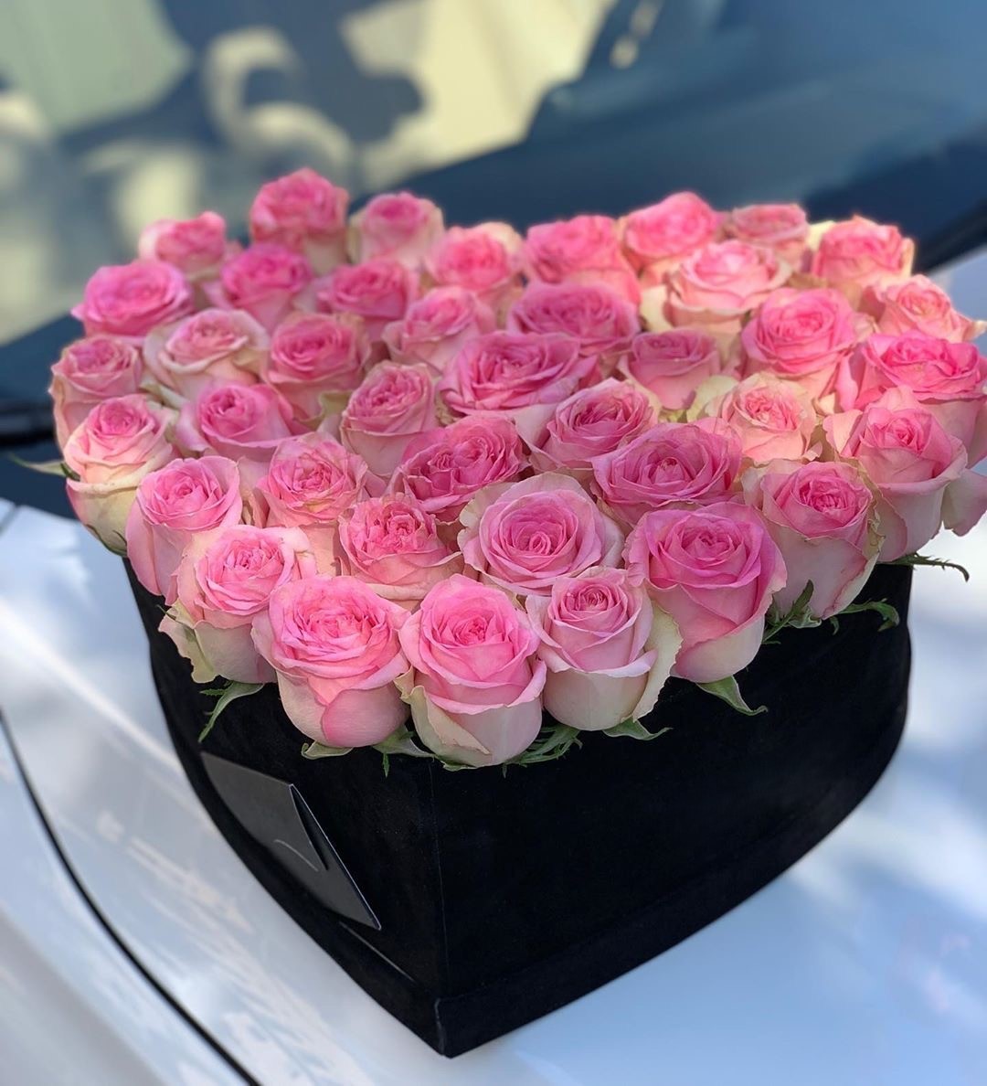 Kalp Kutuda 41 Adet Pembe Gül Aranjmanı