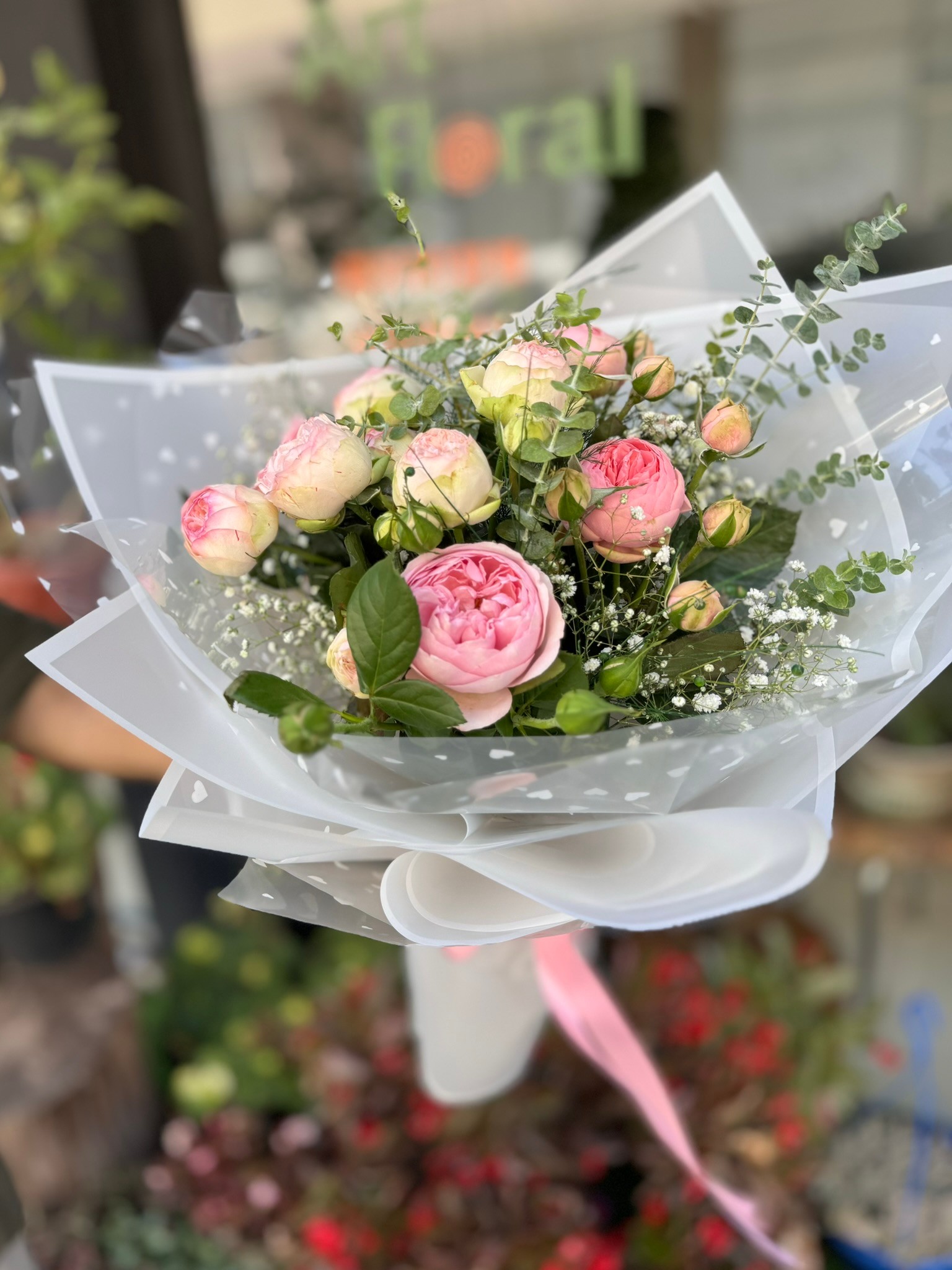 Sare Pembe Şakayık Buketi