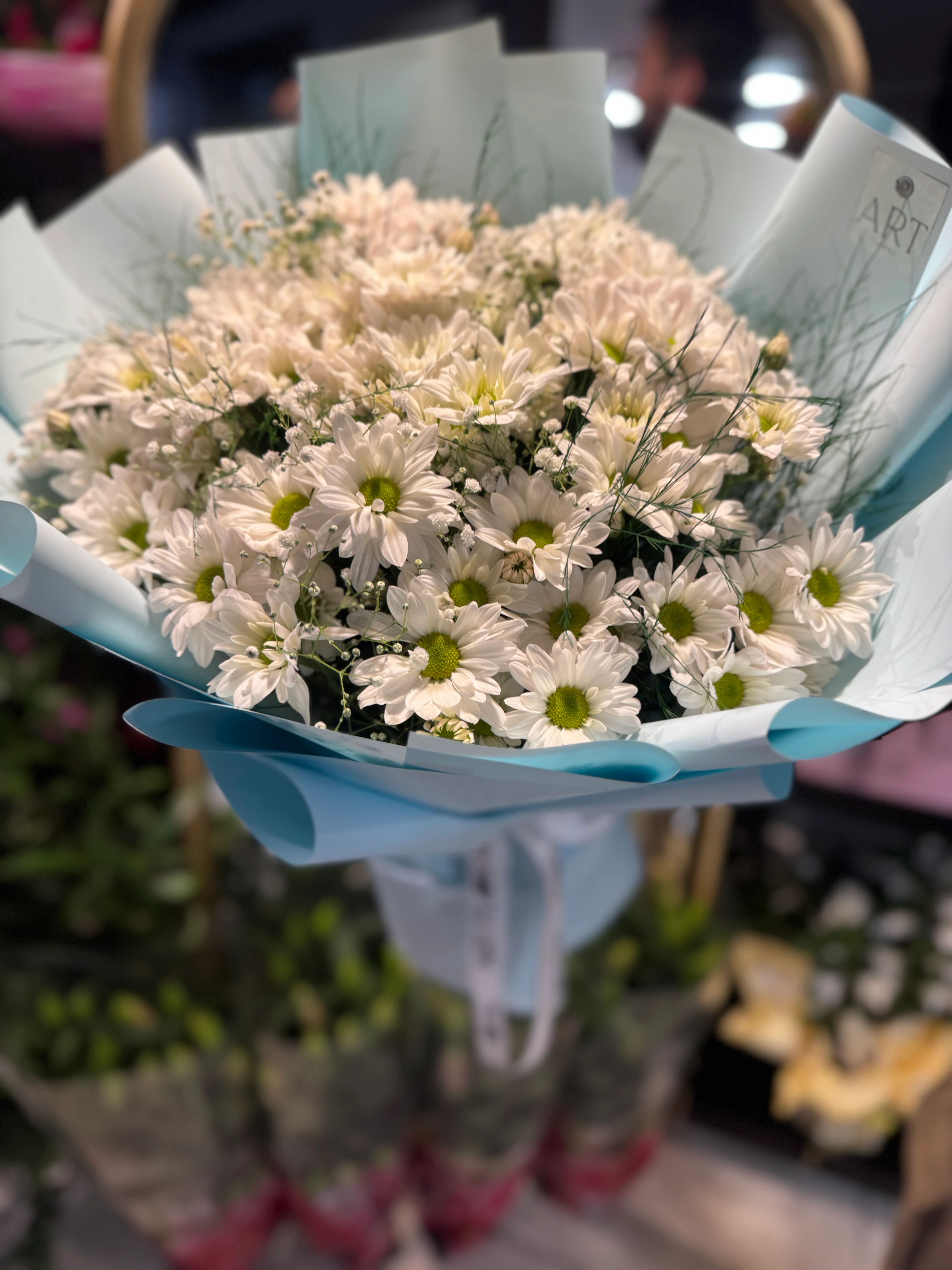 Papatya Buketi Bebe Mavi 