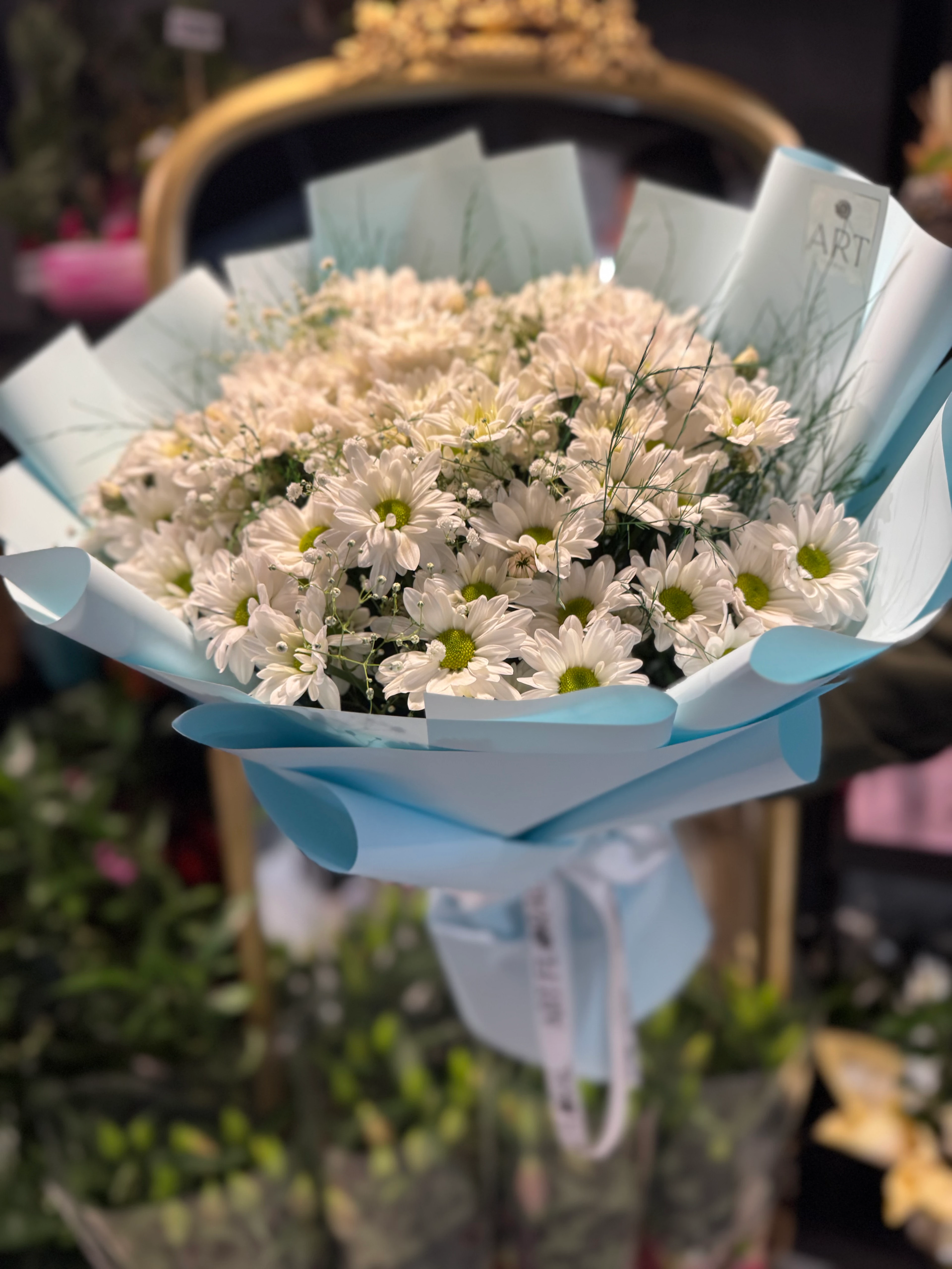 Papatya Buketi Bebe Mavi 