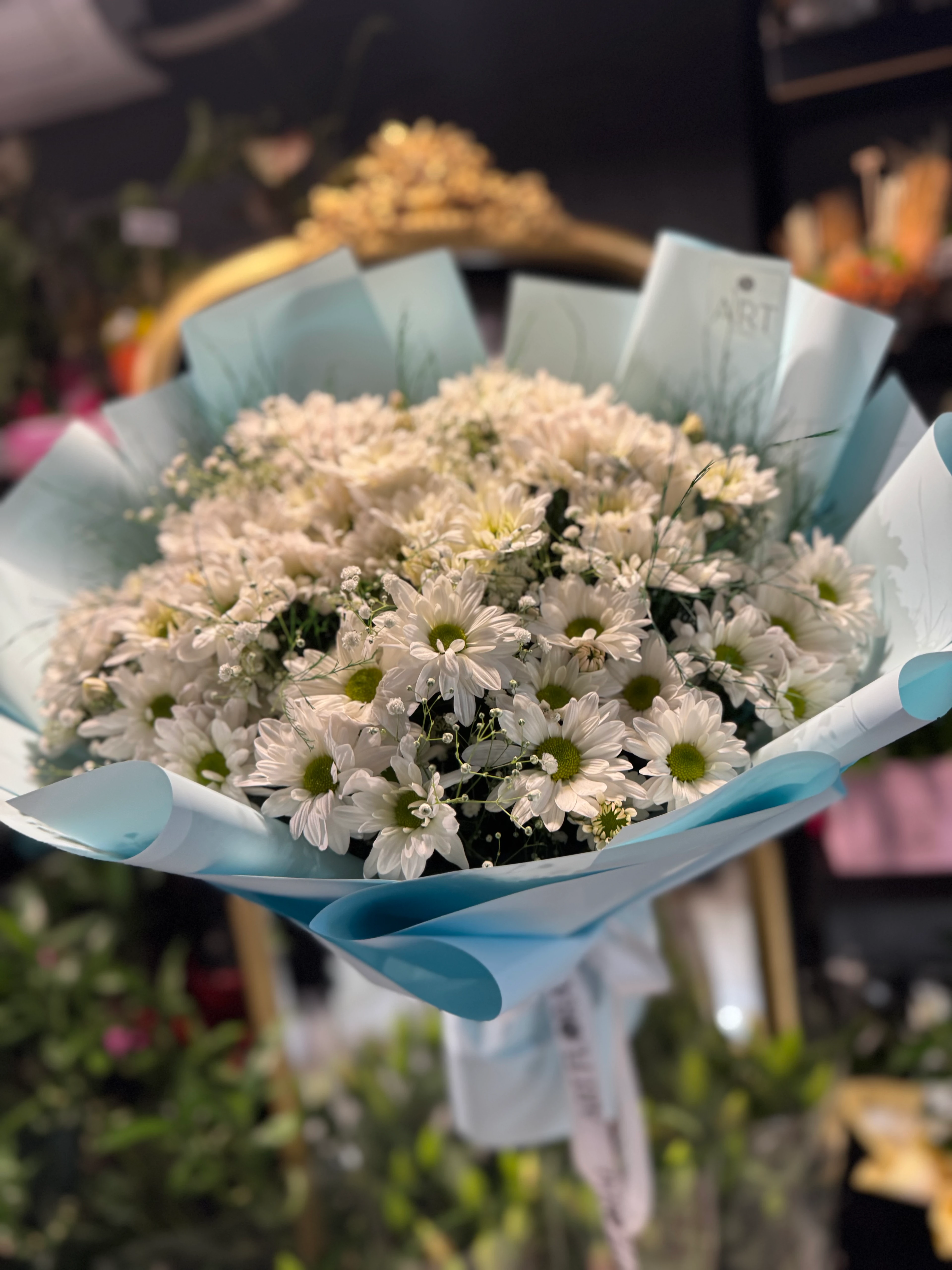 Papatya Buketi Bebe Mavi 