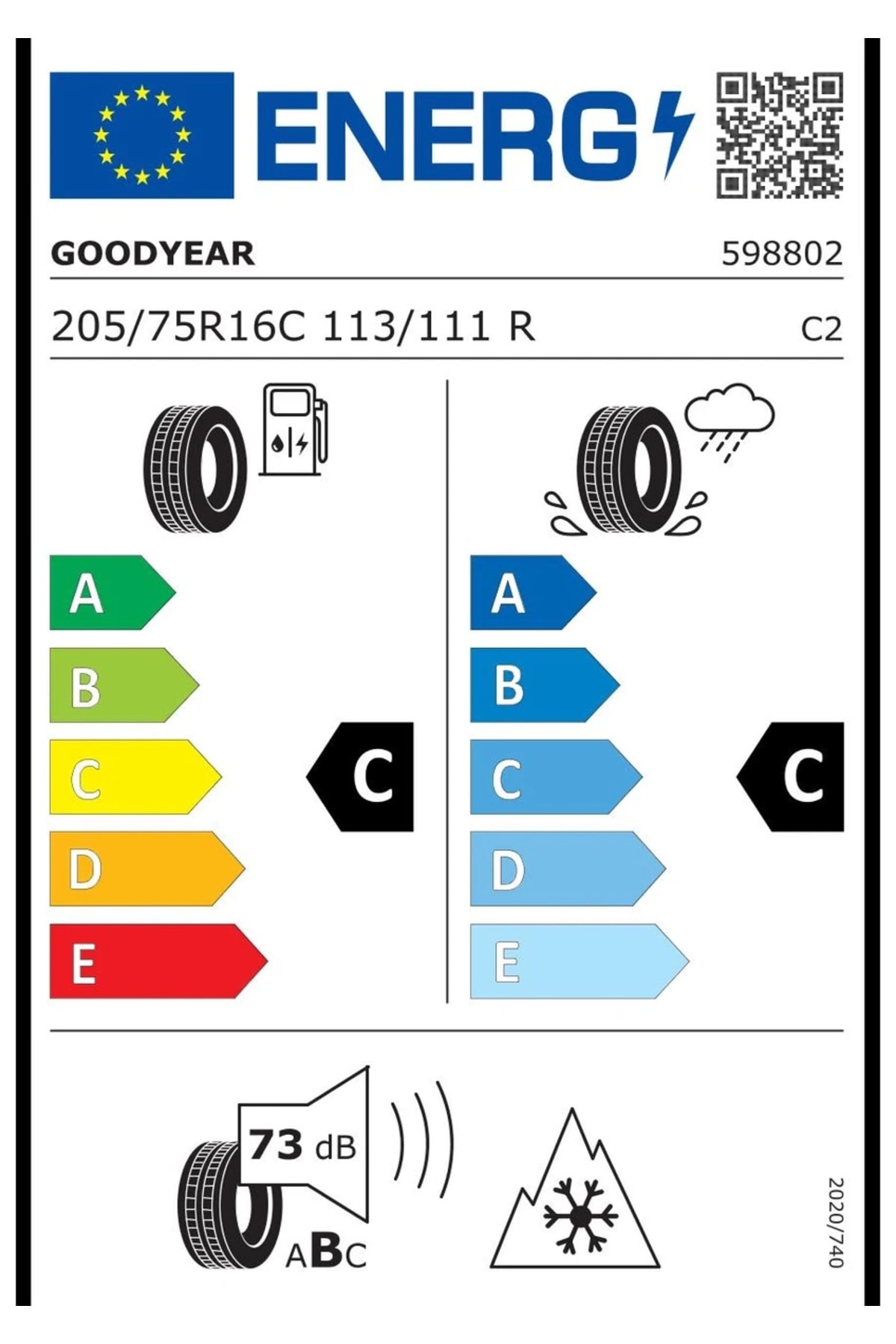 205/75R16C 113/111R Winter Command Cargo
