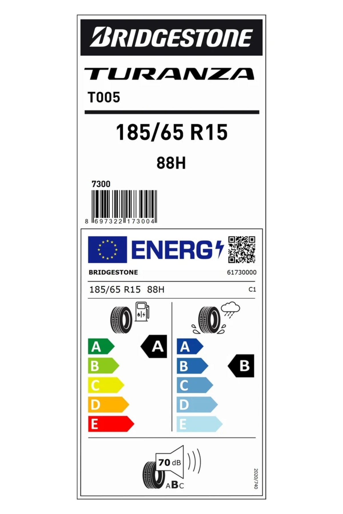 185/65R15 88H Turanza T005