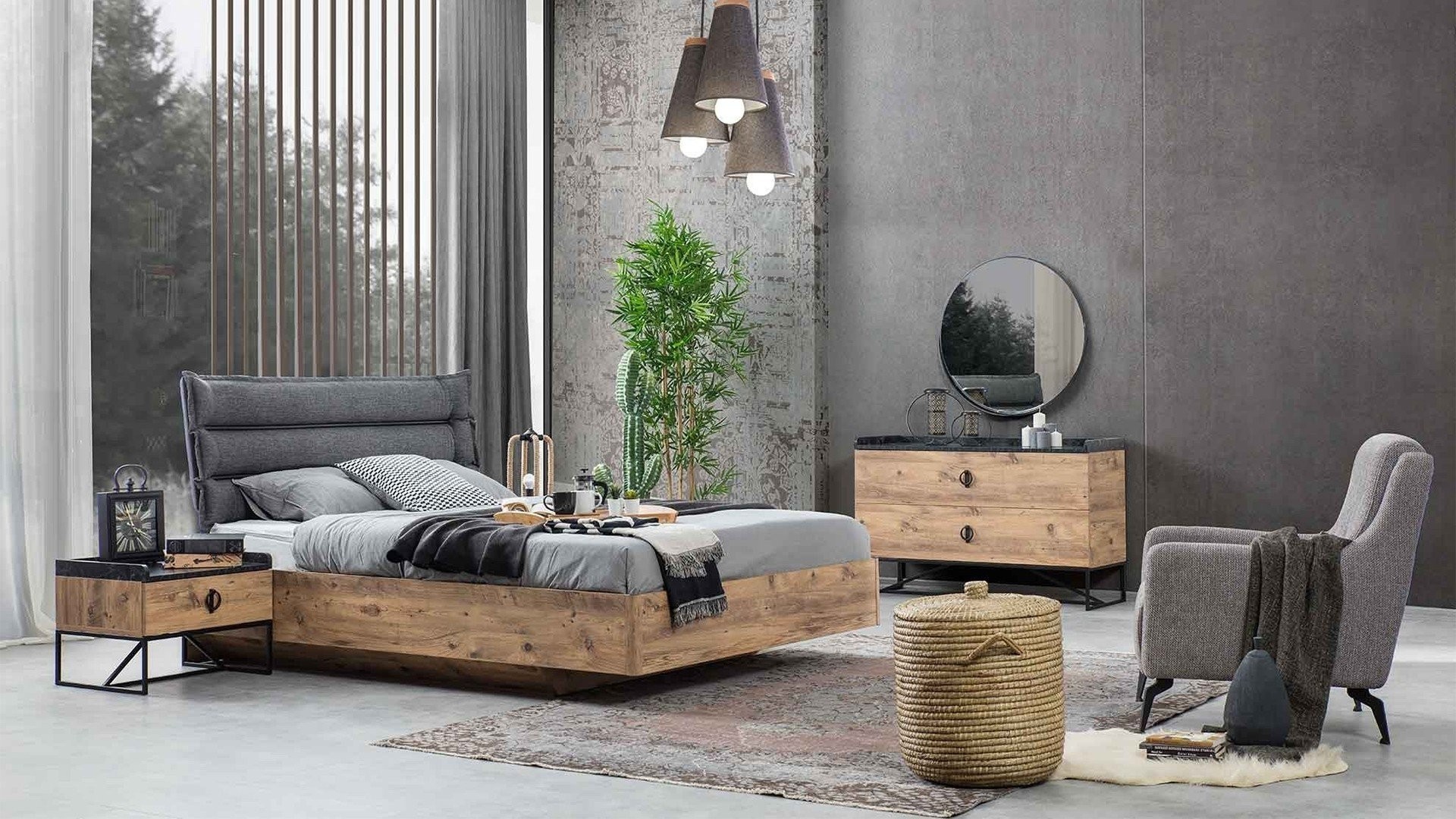 Loft Bazalı Yatak Odası Takım