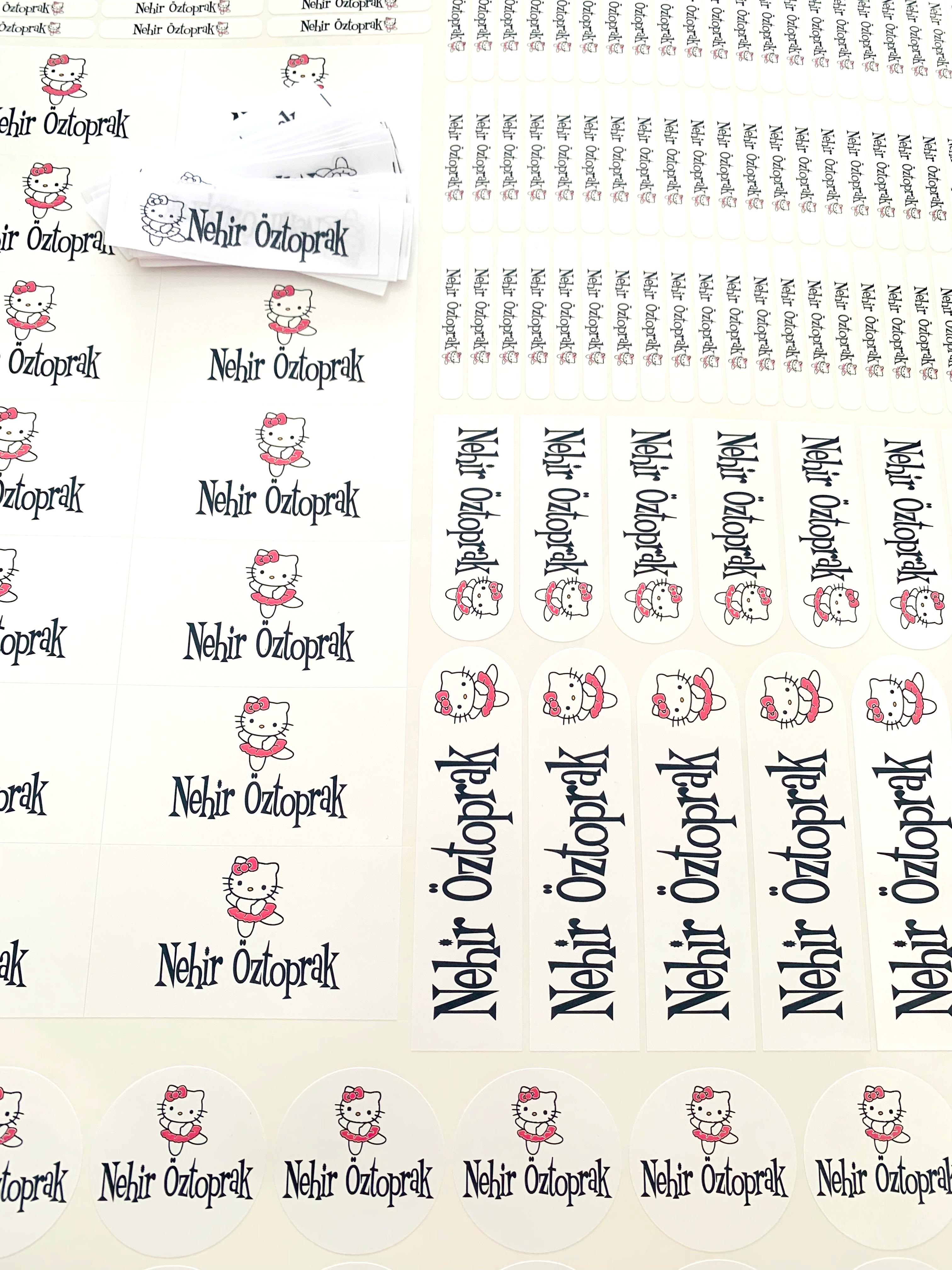 OKul Etiket Seti (322 parça sticker x 50 adet kumaş)