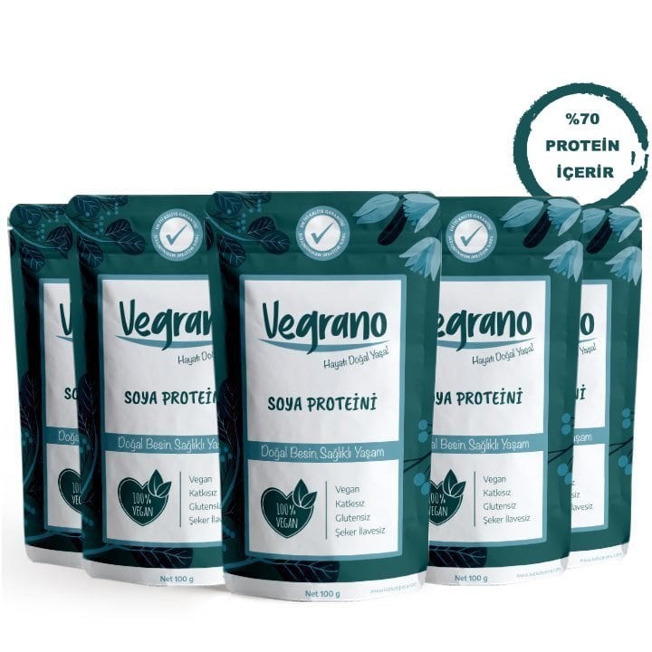 Vegrano Soya Proteini (%70'lik Protein) 5 x 100 g