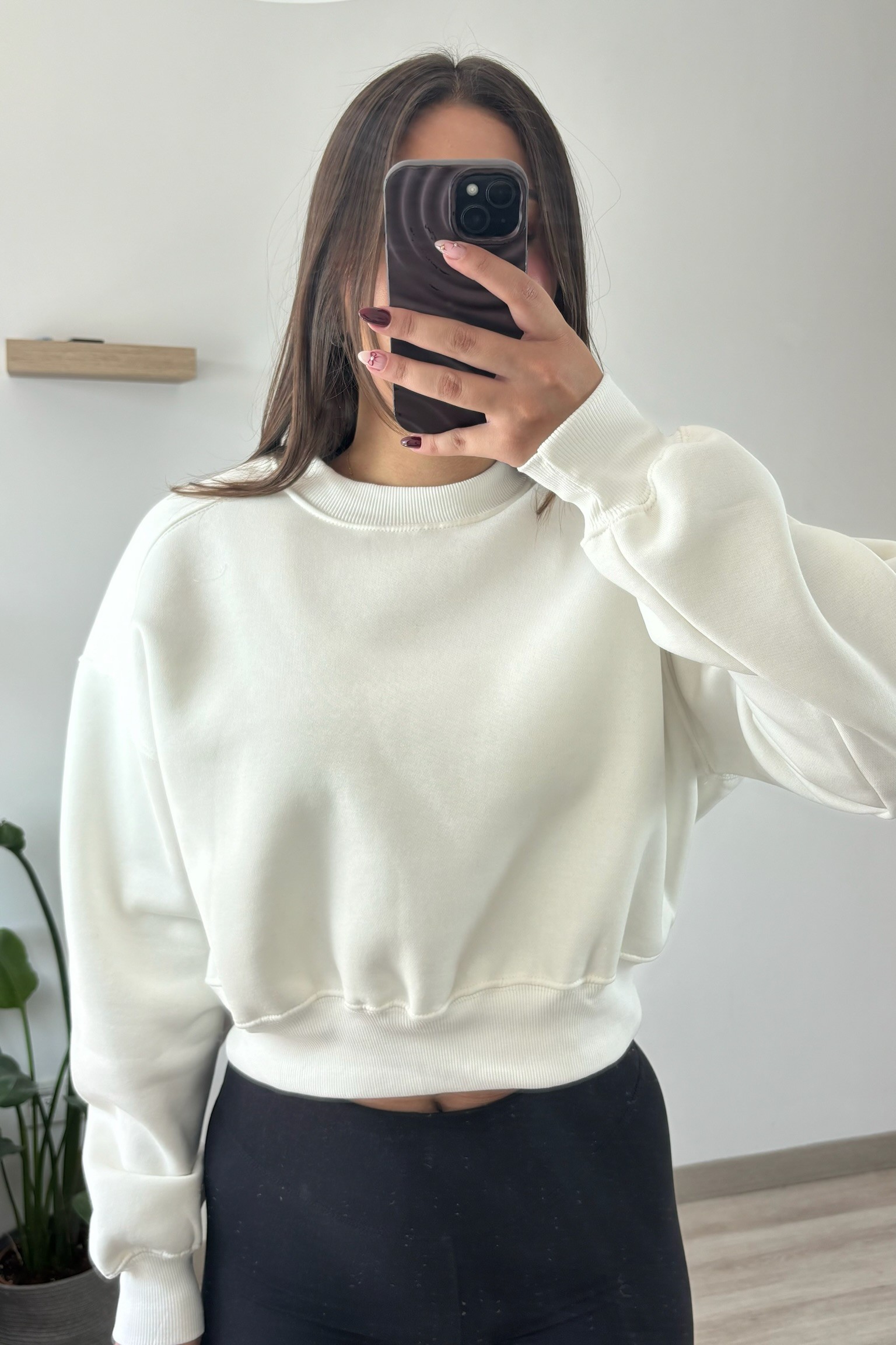 BASİC ÜÇ İPLİK CROP SWEATSHİRT