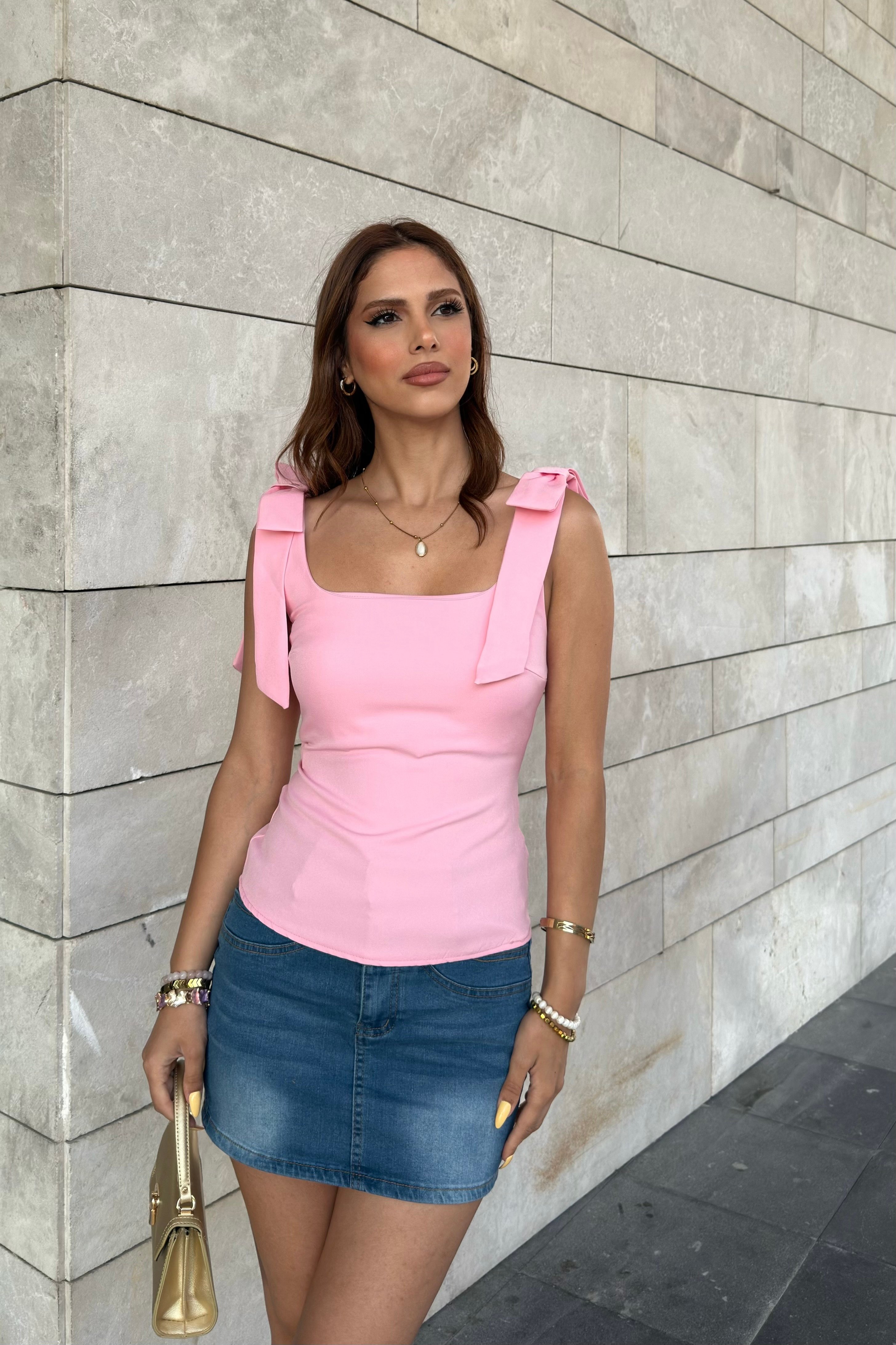 ATLAS FİYONKLU BLUZ - pembe