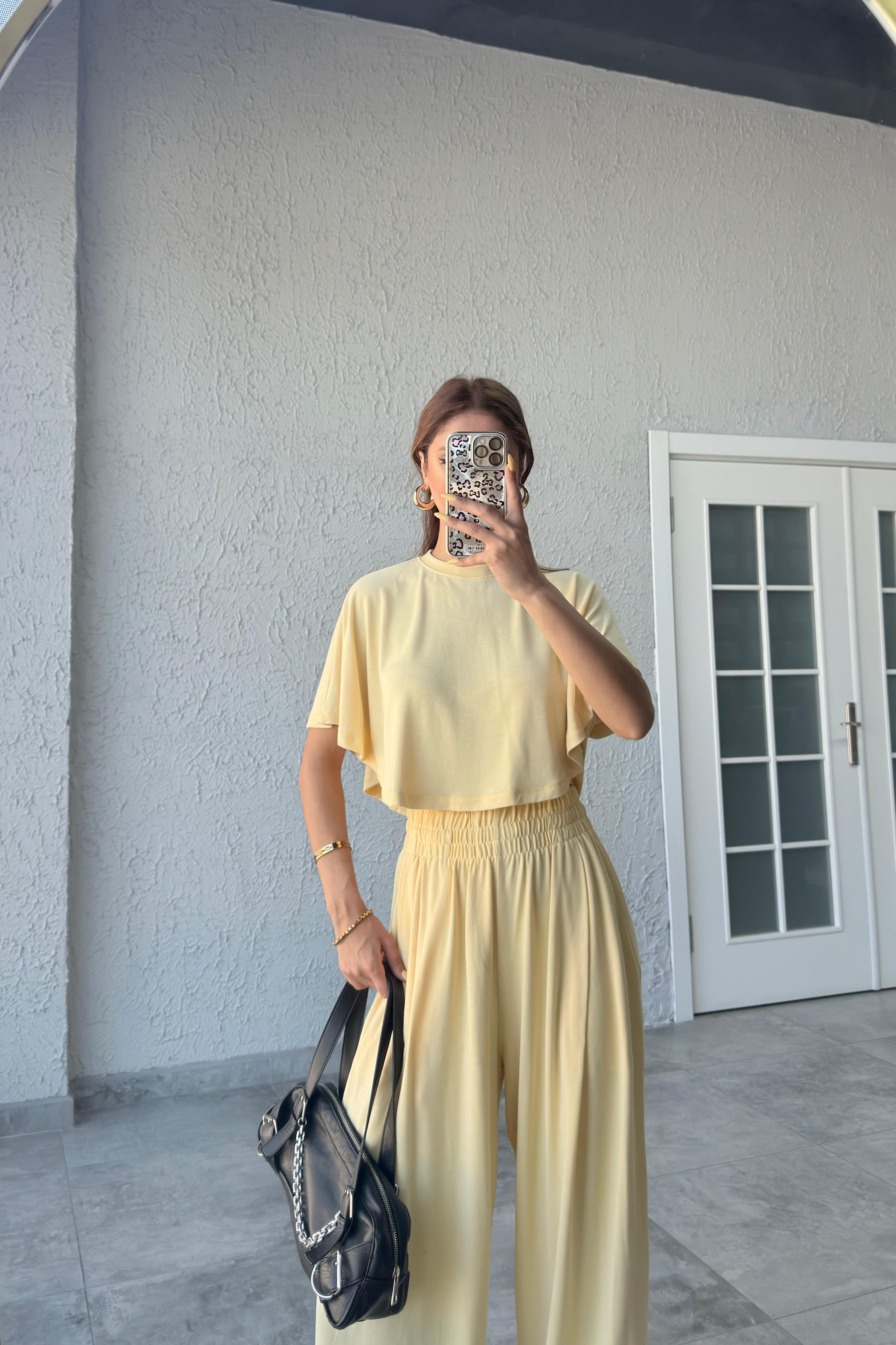 MODAL KUMAŞ CROP PANTOLON TAKIM