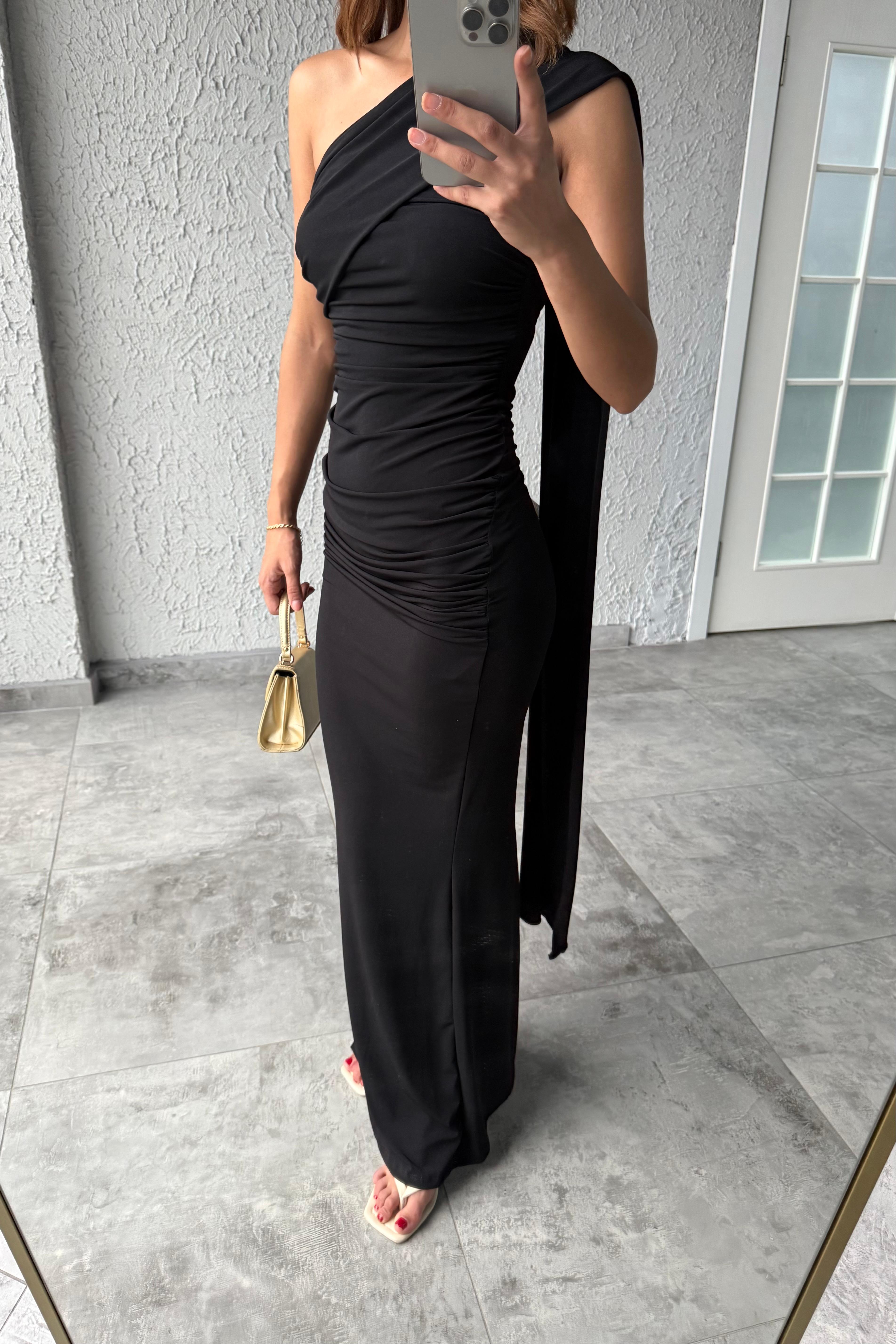ŞALLI SANDY MİDİ ELBİSE