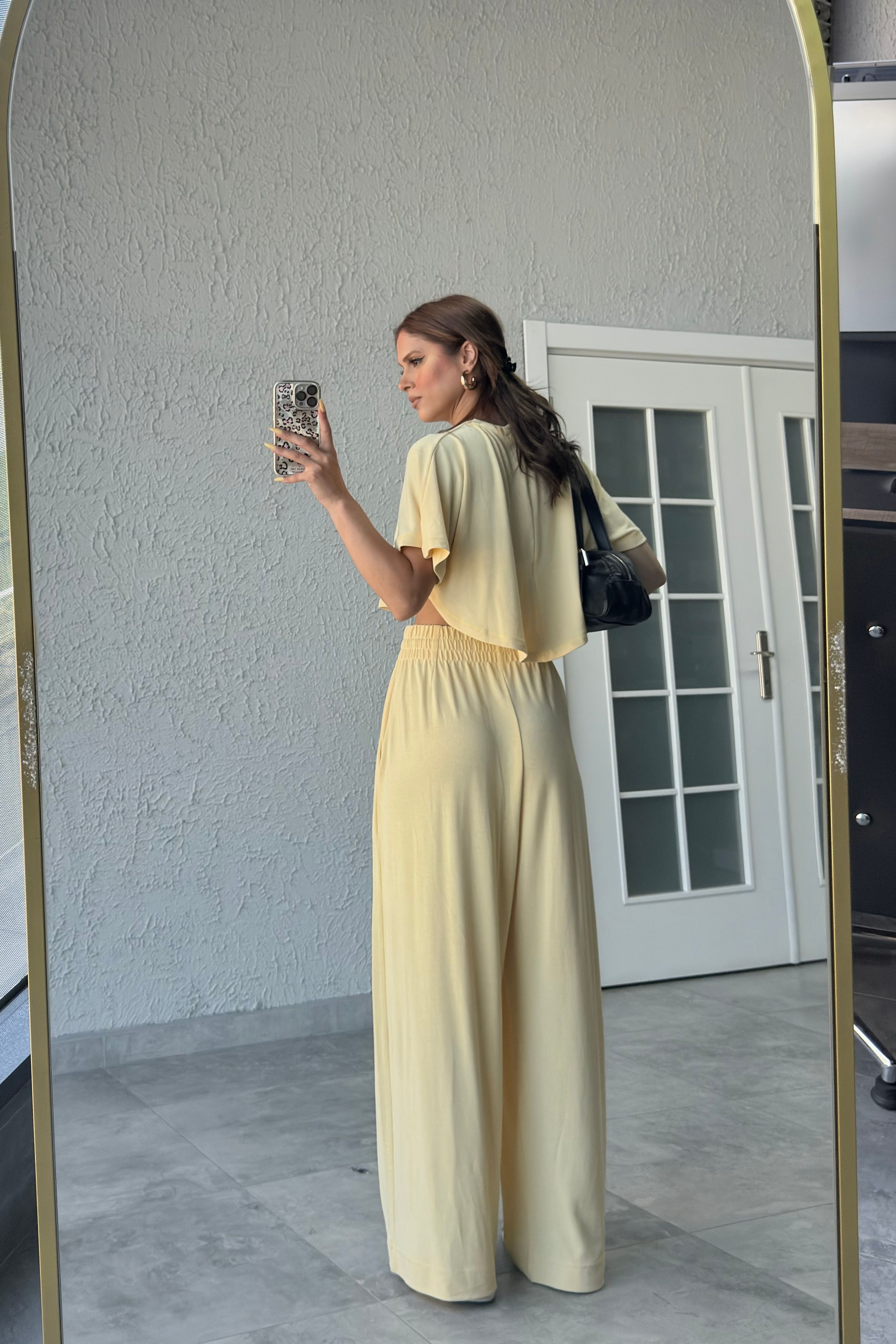 MODAL KUMAŞ CROP PANTOLON TAKIM