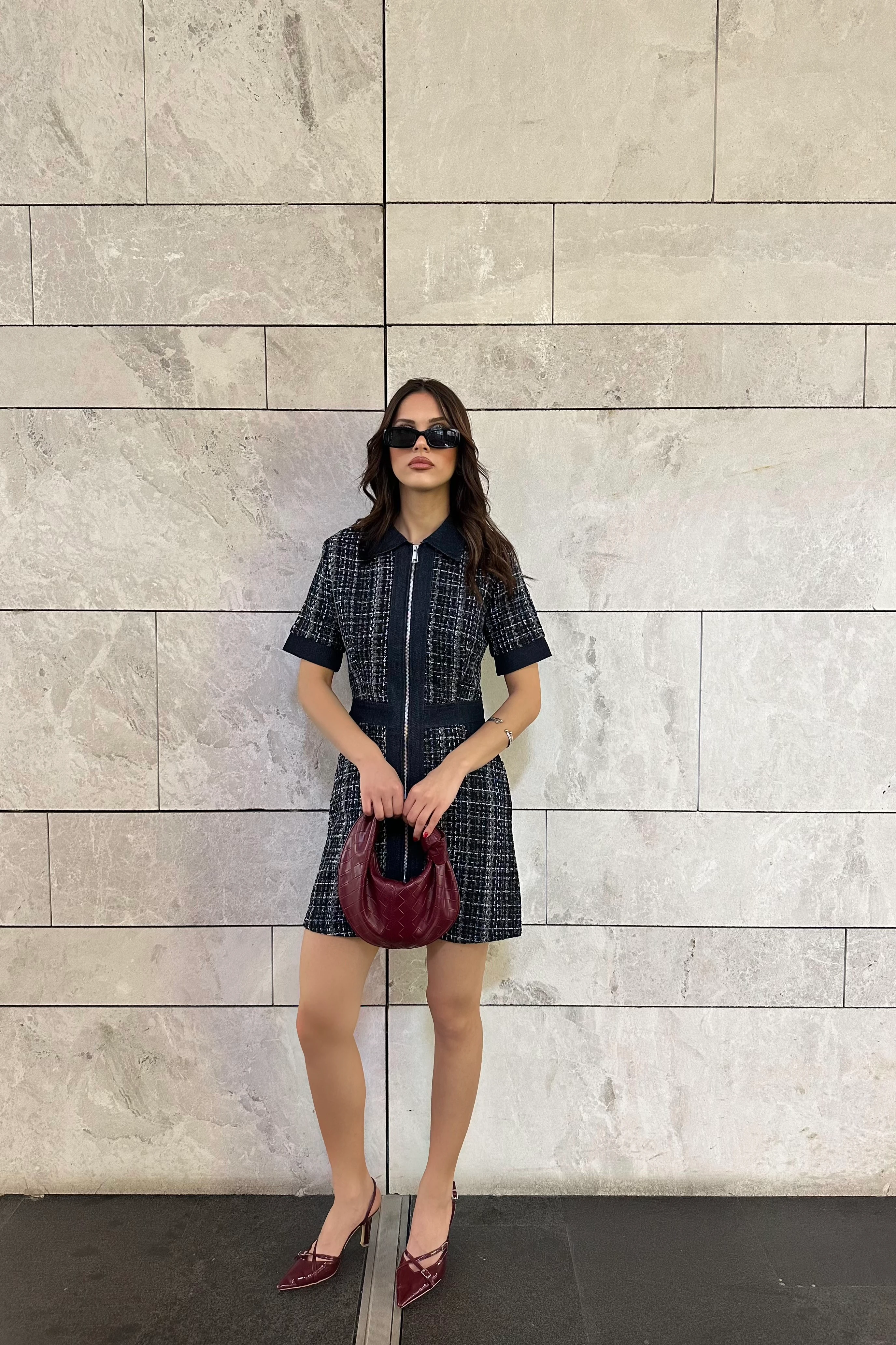 KOT GARNELİ ELBİSE