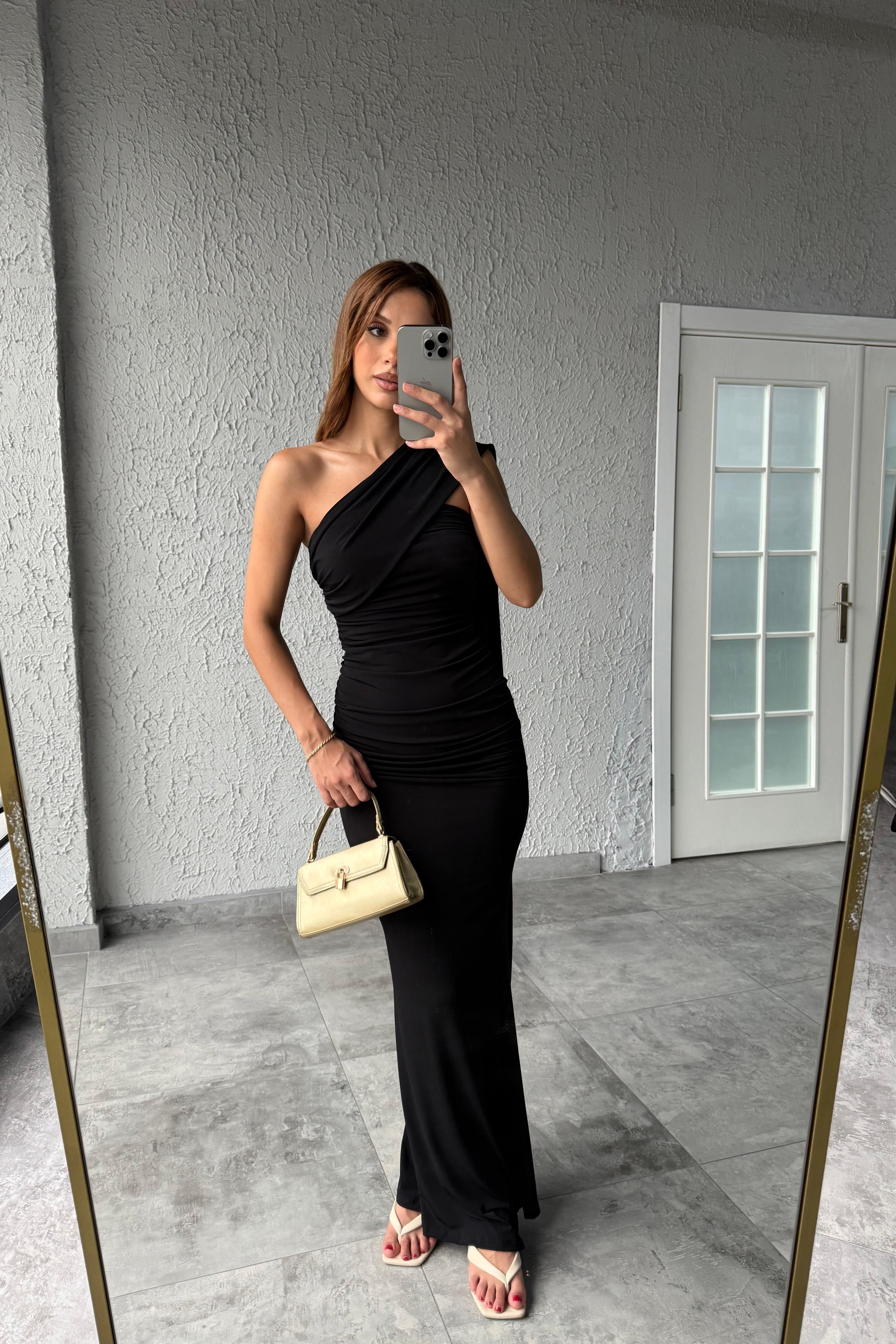 ŞALLI SANDY MİDİ ELBİSE