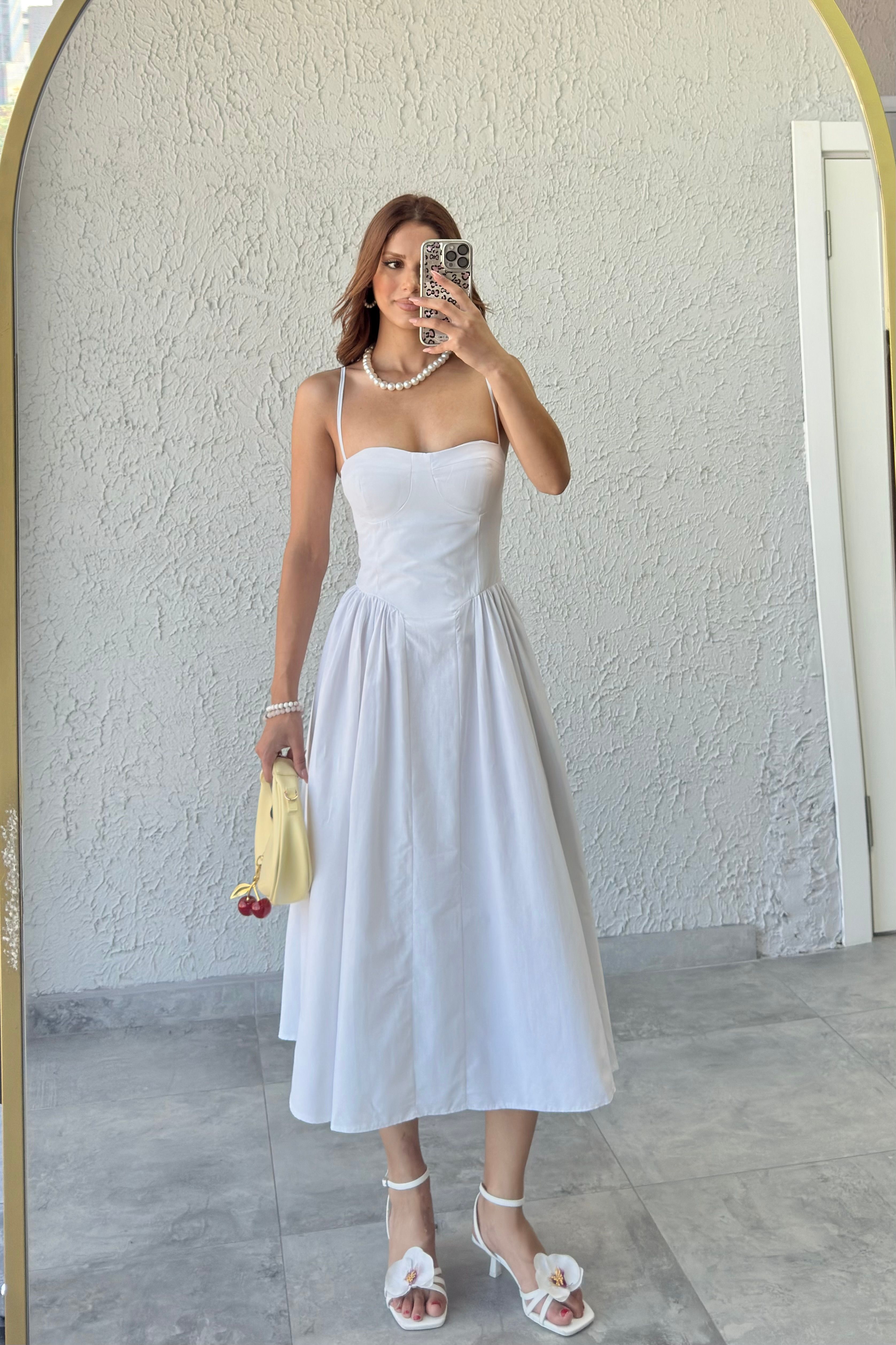 ASKILI GÖĞÜS KUPLU ELBİSE