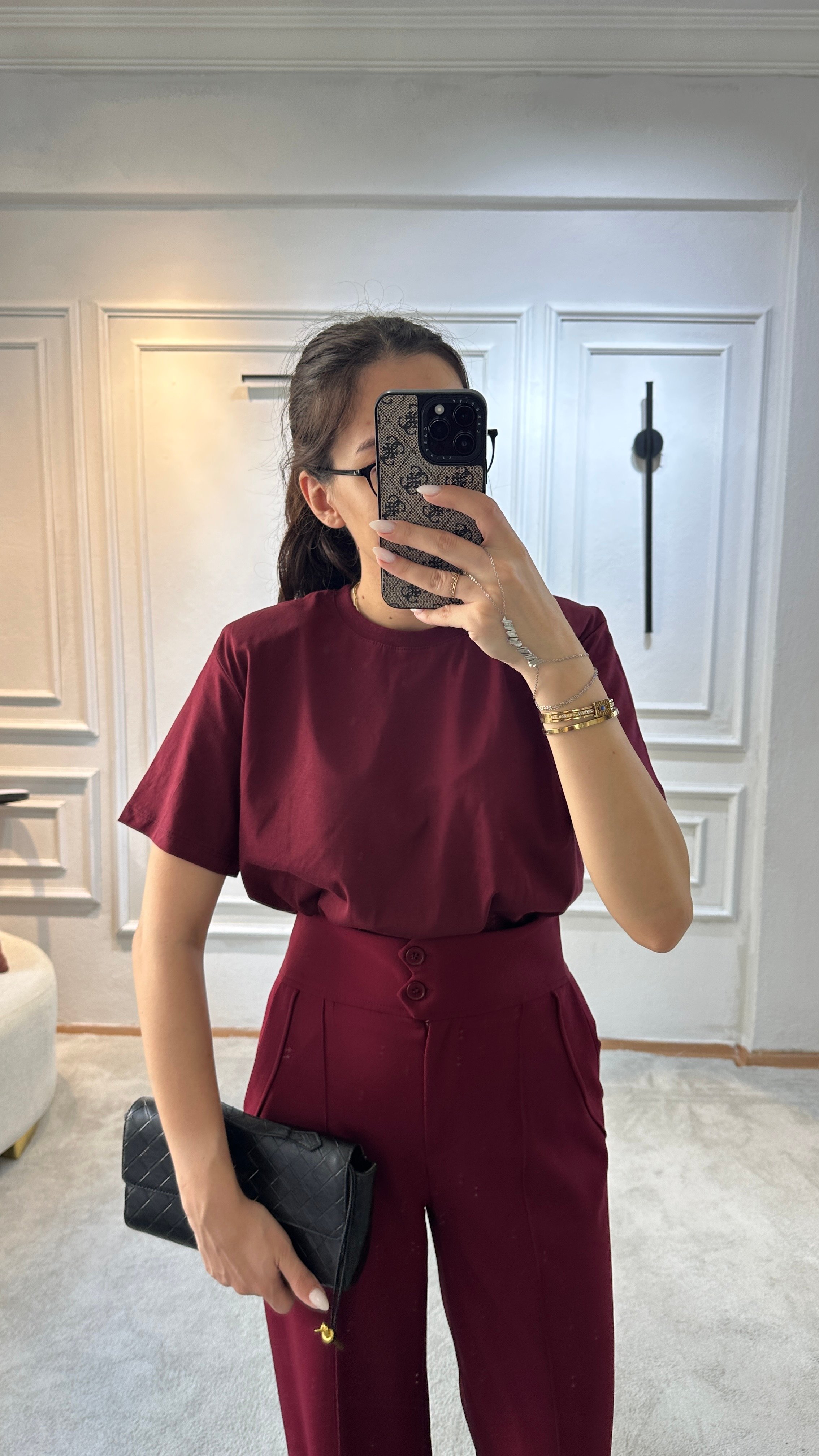 massi vatkalı tshirt bordo
