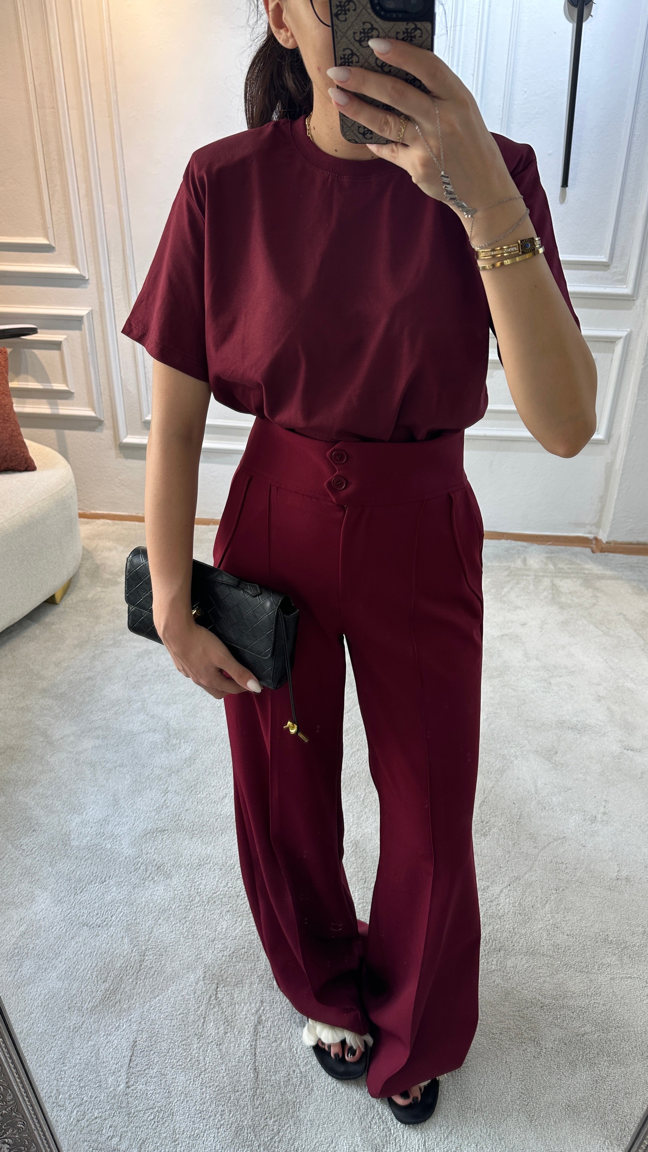 massi vatkalı tshirt bordo