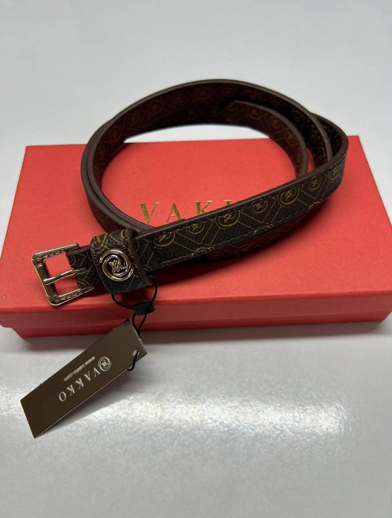 gold detaylı monogram kemer 