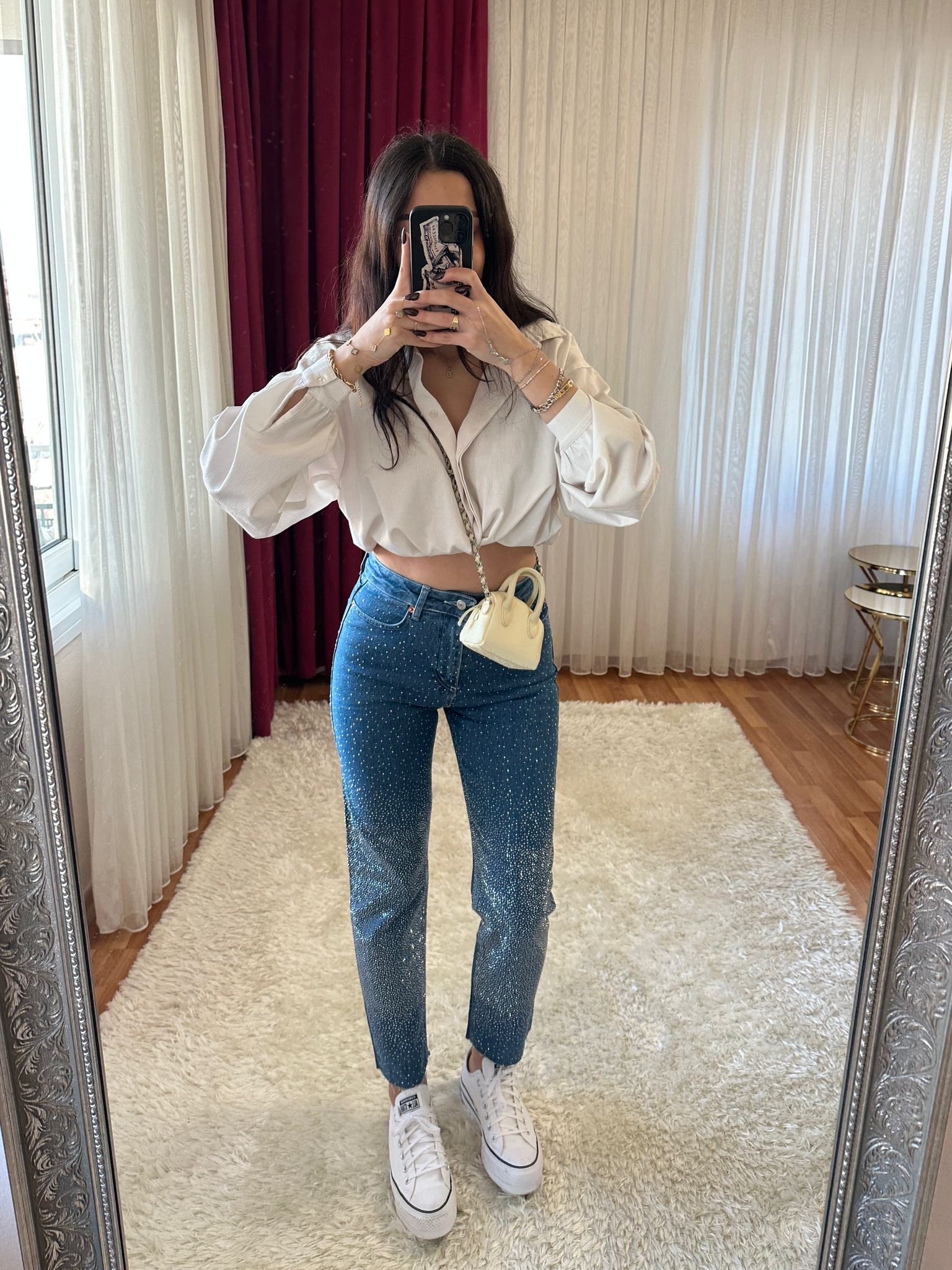 taşlı mom jean