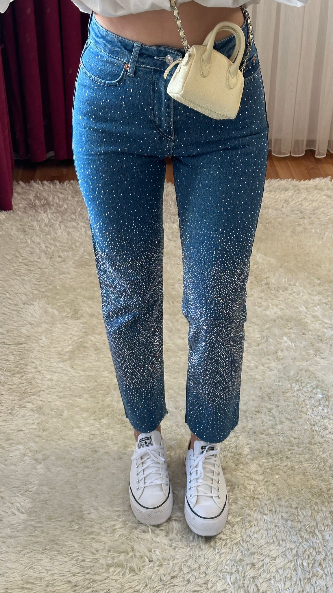 taşlı mom jean