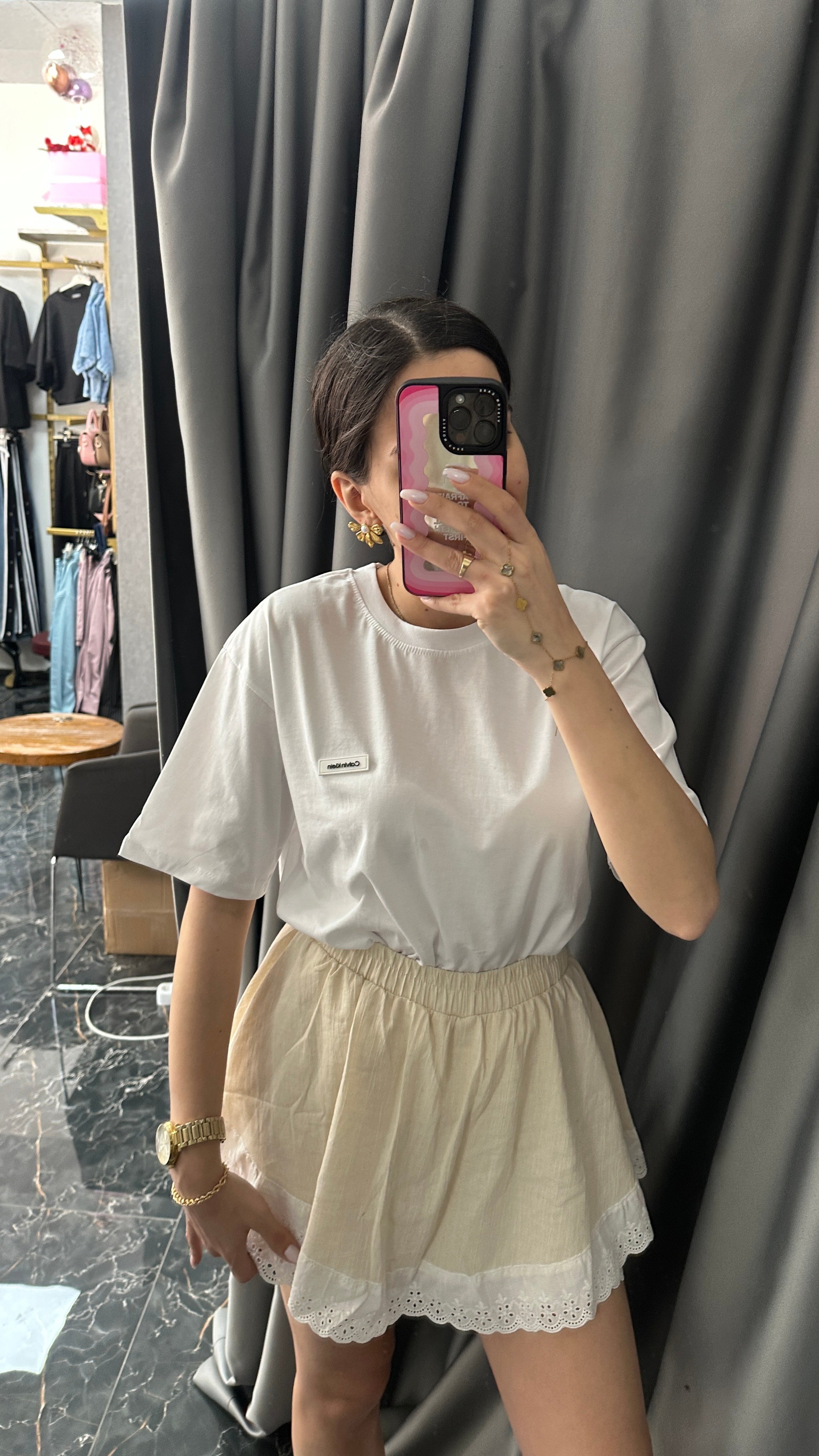 silikon detay tshirt beyaz 