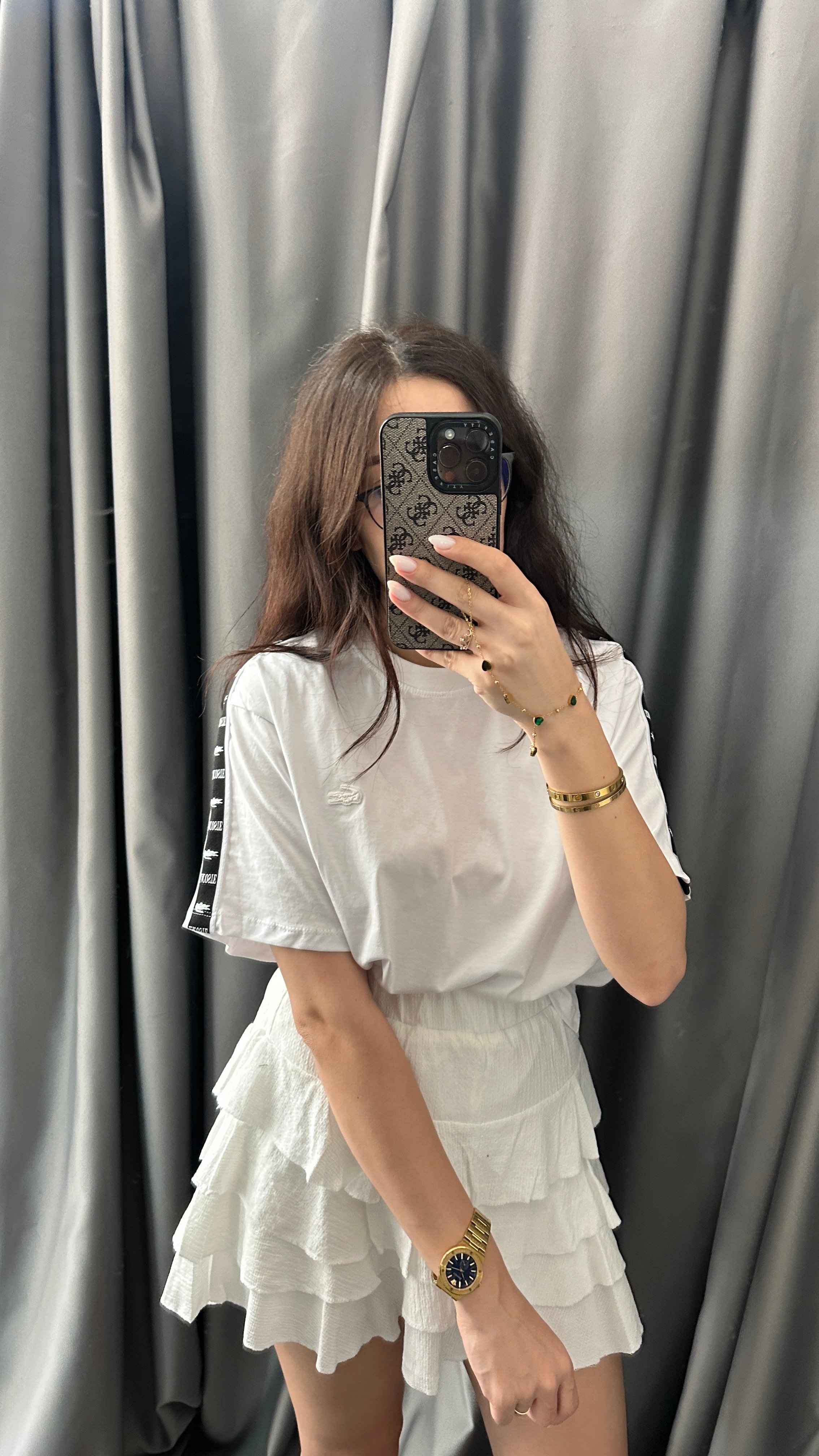 silikon şeritli tshirt beyaz