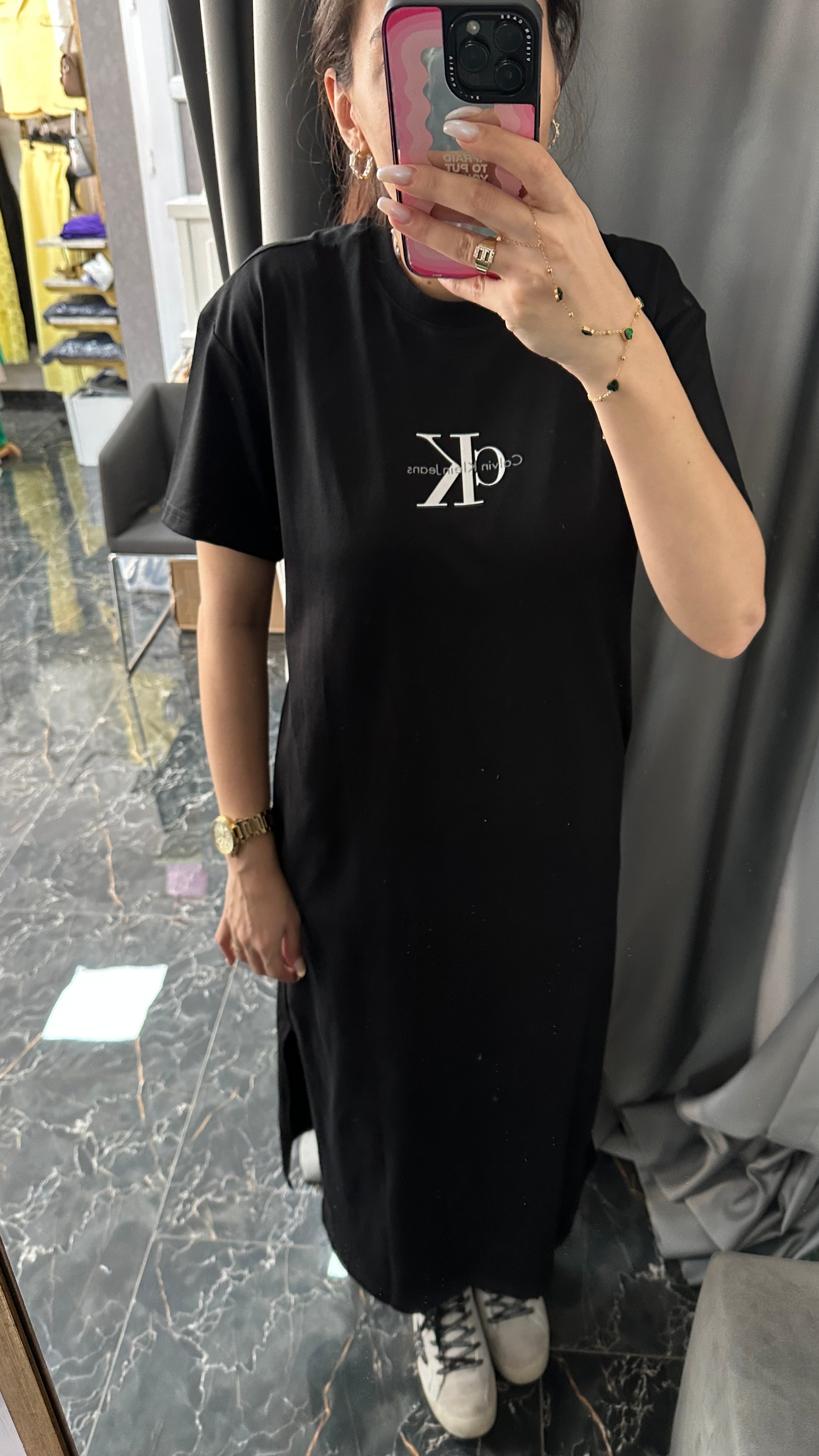 basic midi elbise 