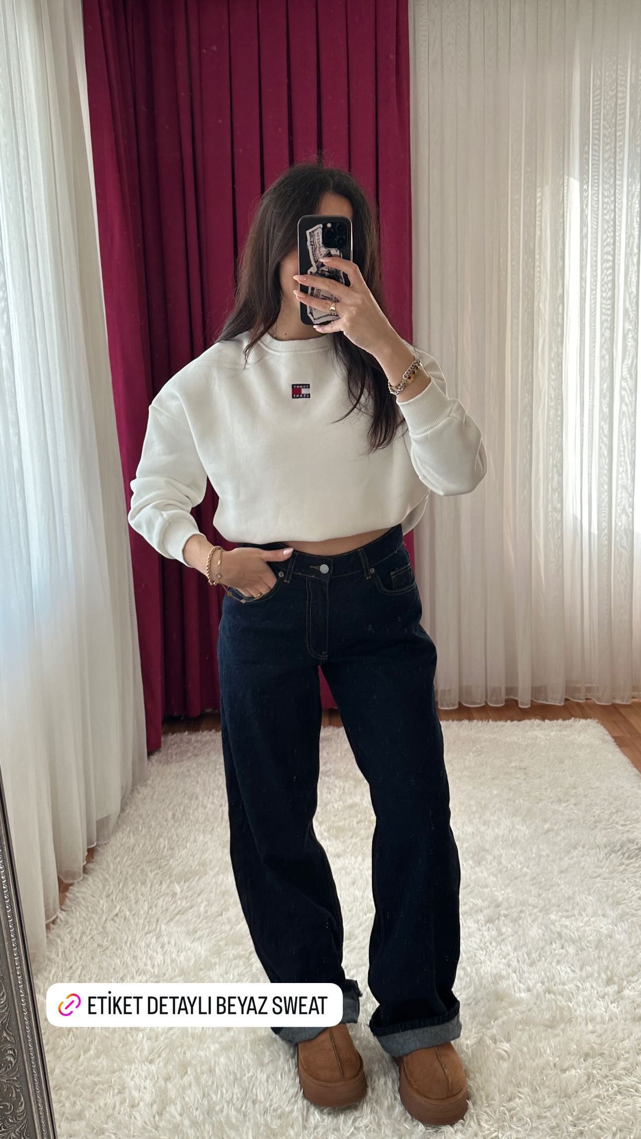 beyaz basic sweat 