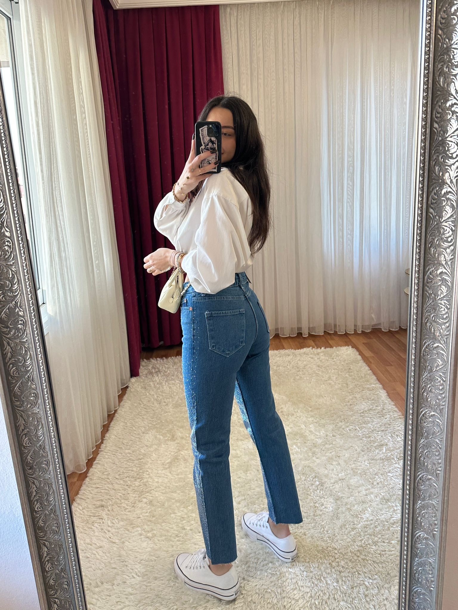 taşlı mom jean