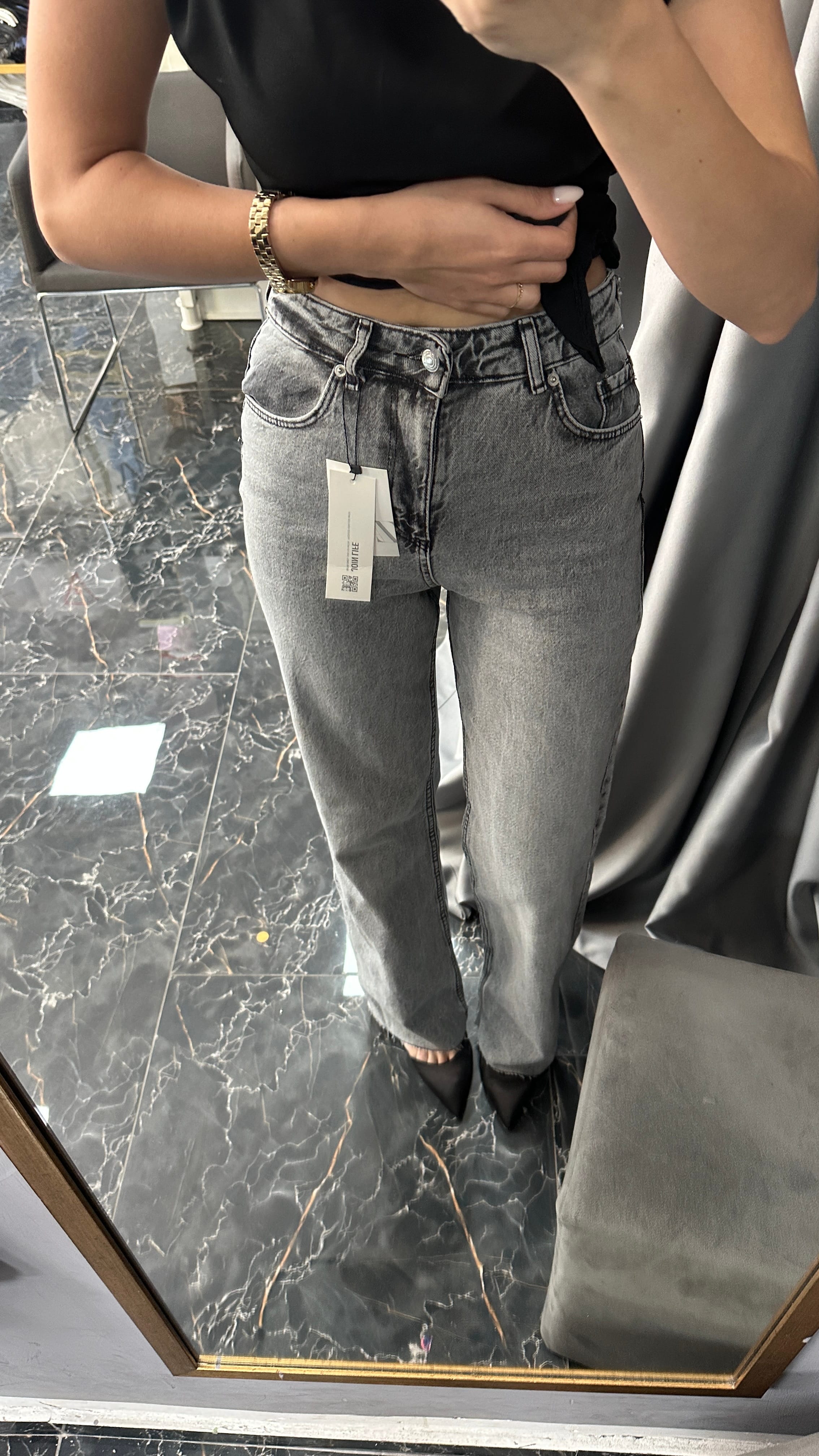 zr straight jean gri