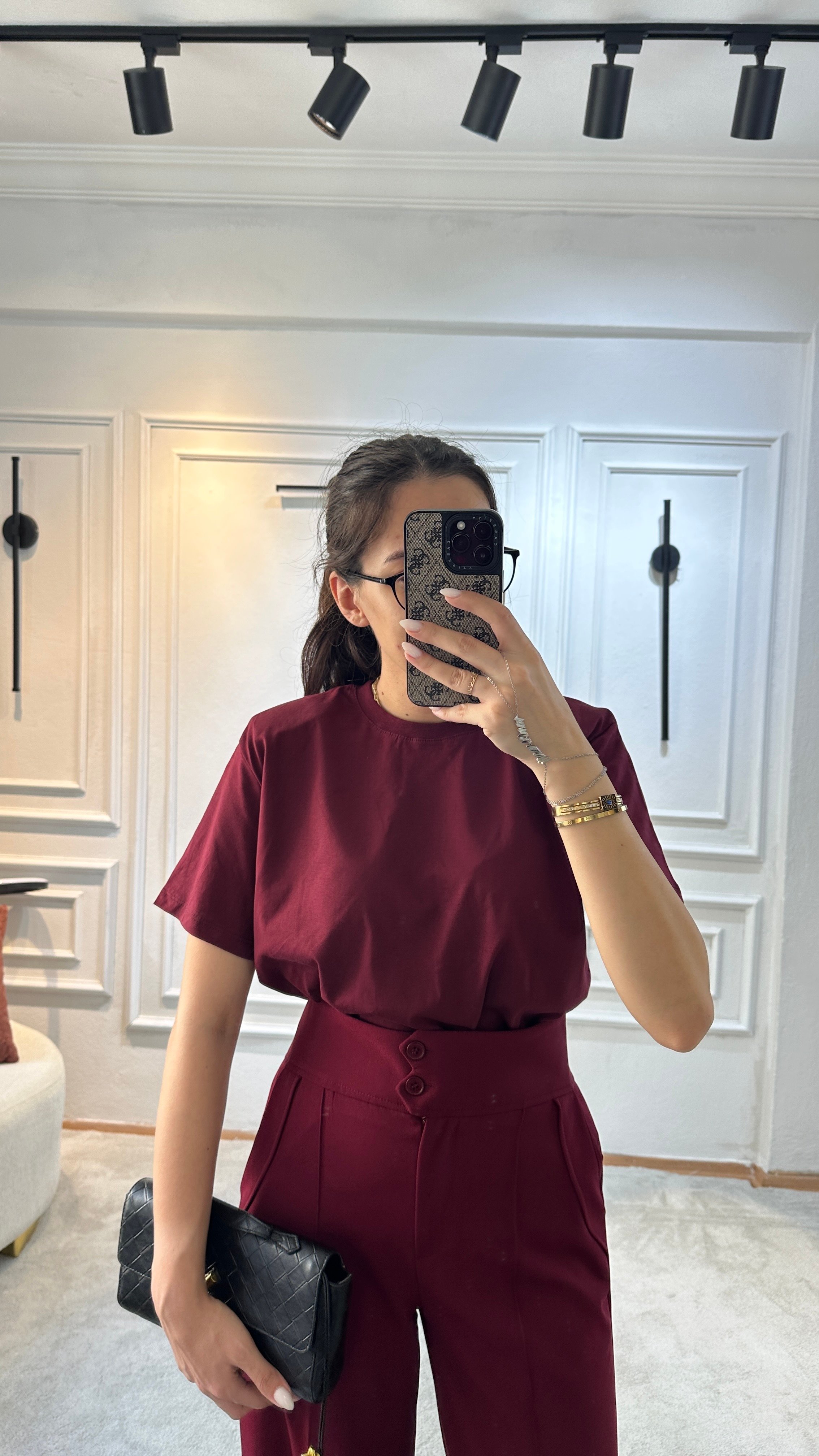 massi vatkalı tshirt bordo