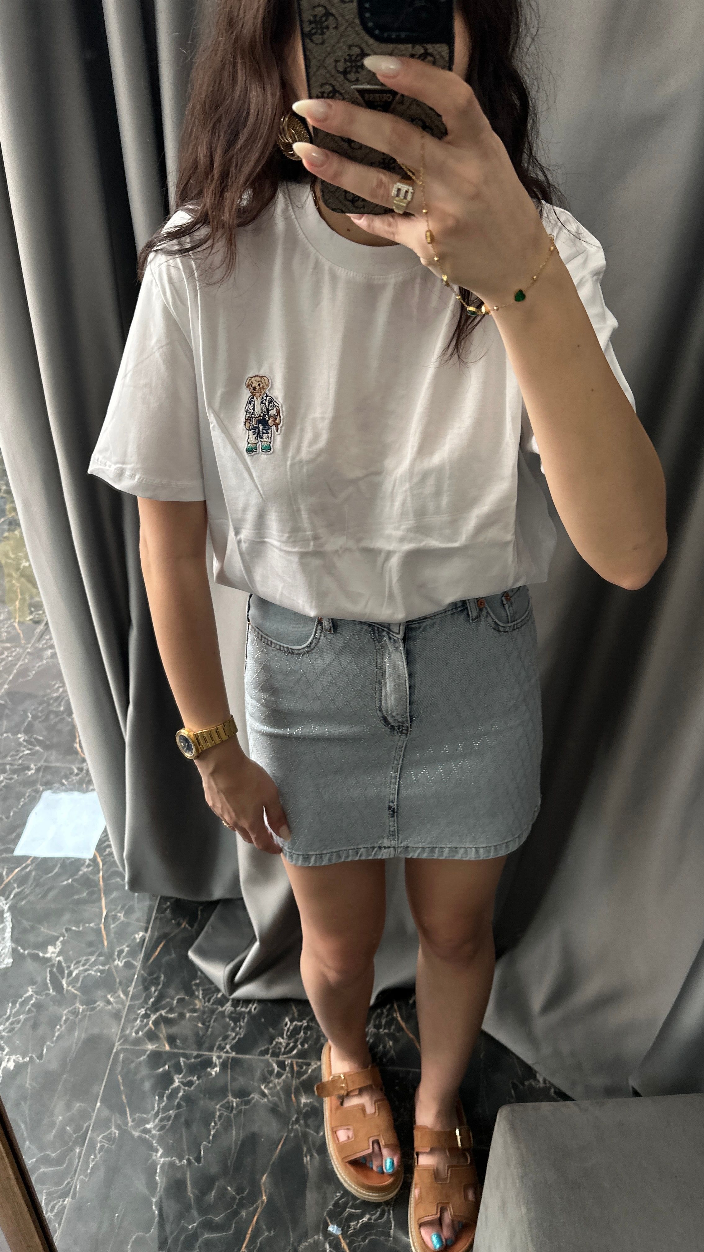 işleme ayıcıklı basic tshirt