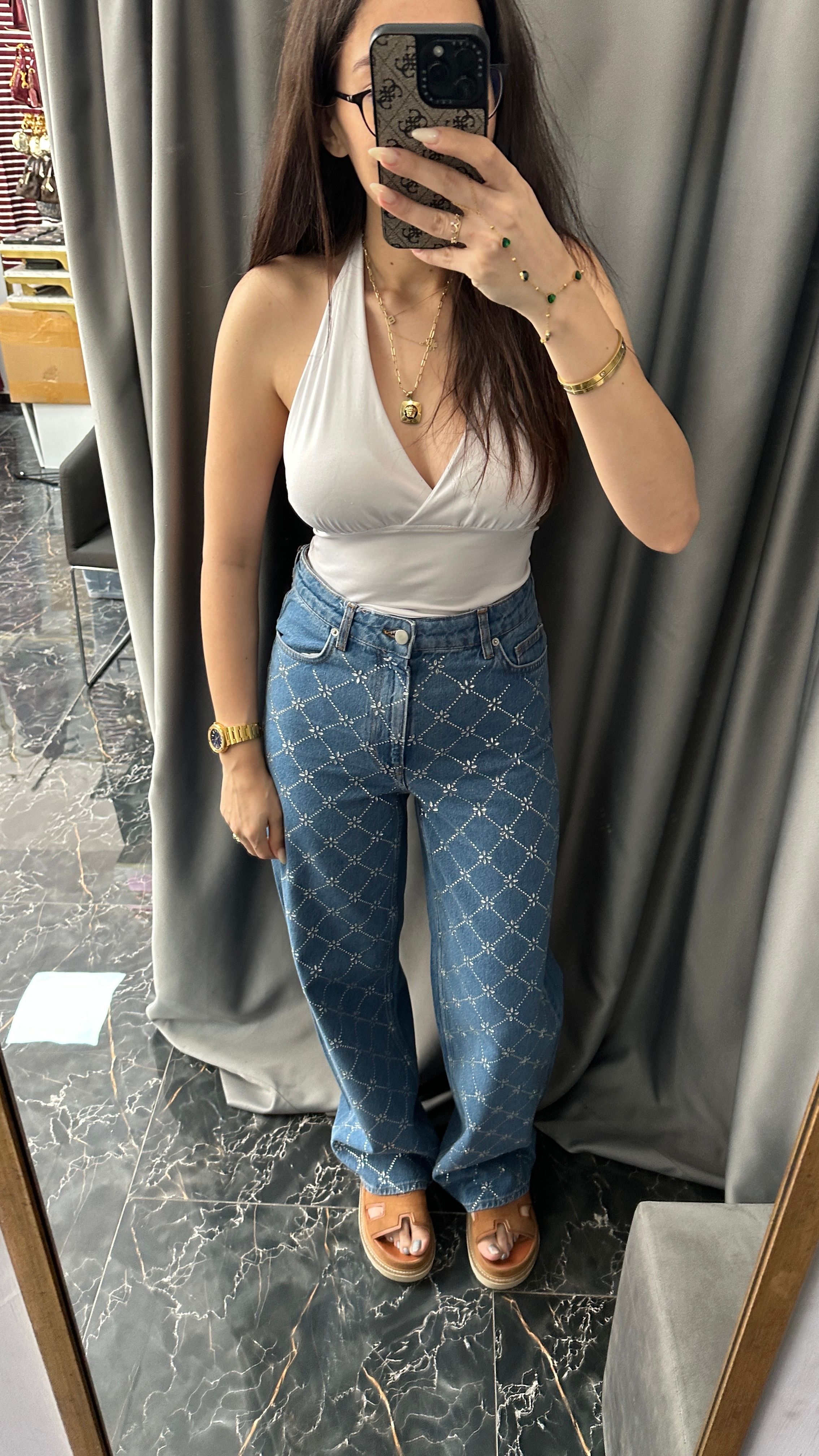 zikzak taşlı jean orj marka 